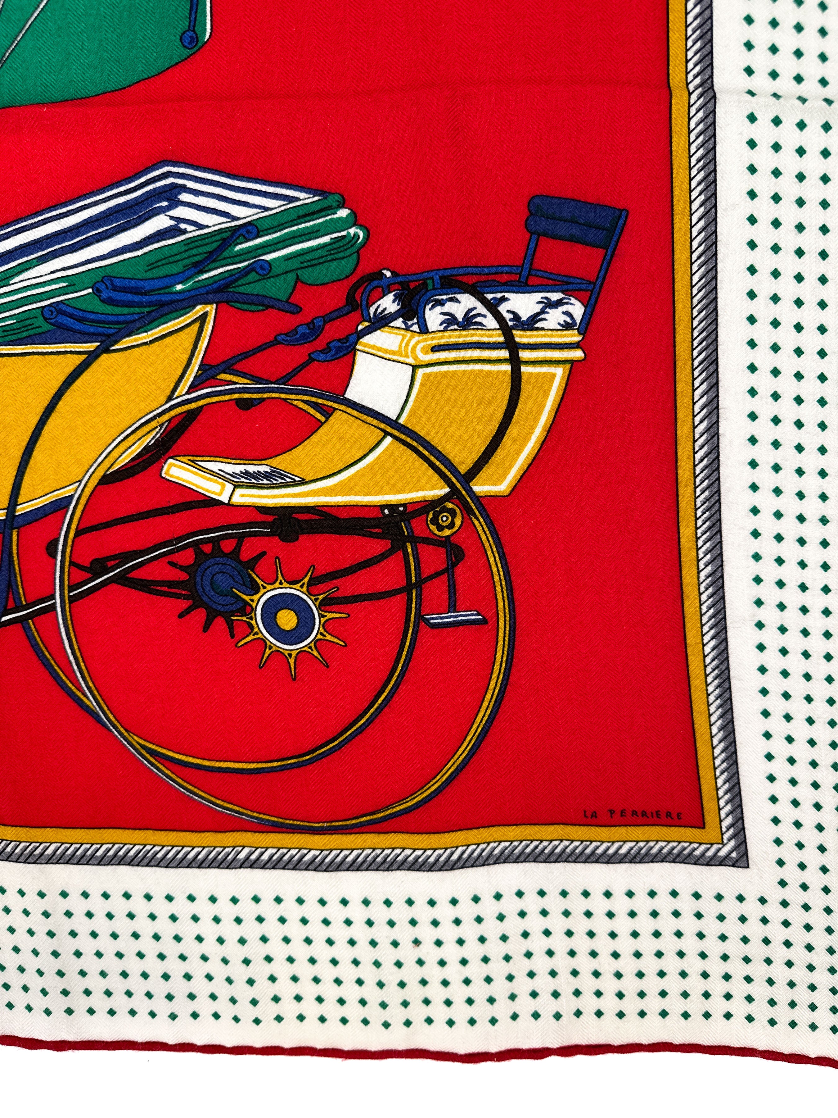 Hermès Les Voitures à Transformation Cashmere Silk 140