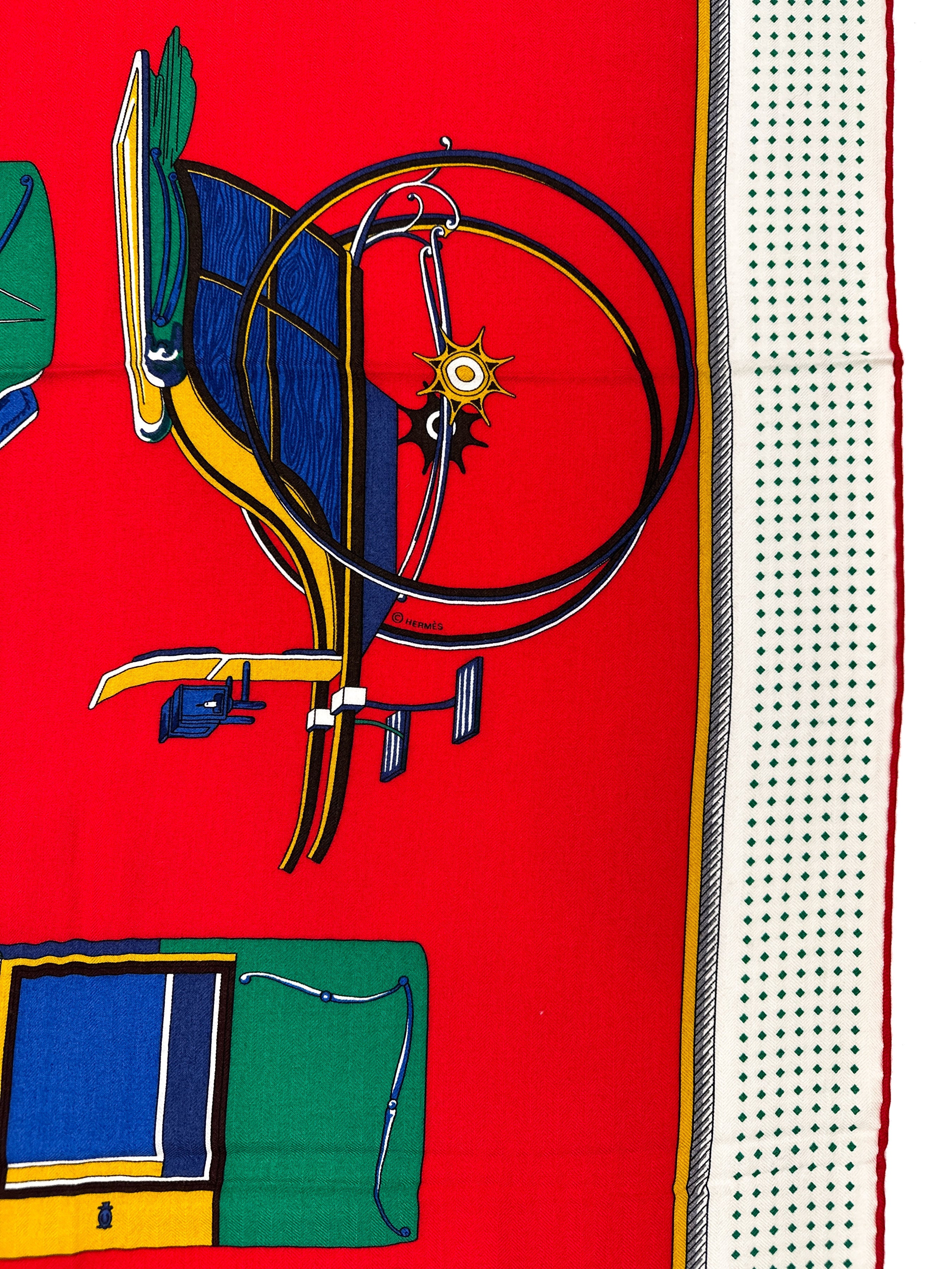 Hermès Les Voitures à Transformation Cashmere Silk 140