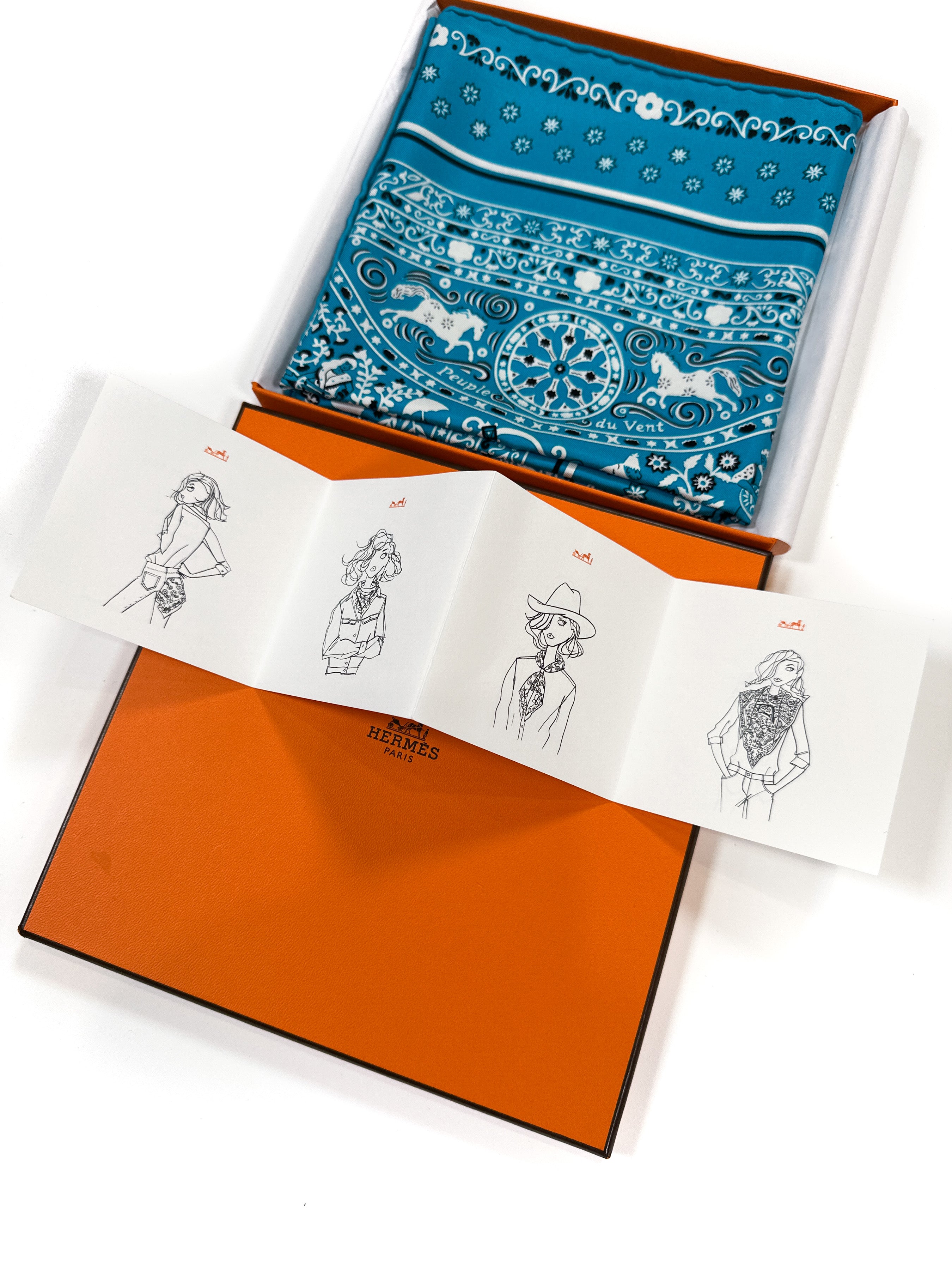 Hermès Peuple Du Vent Bandana 55