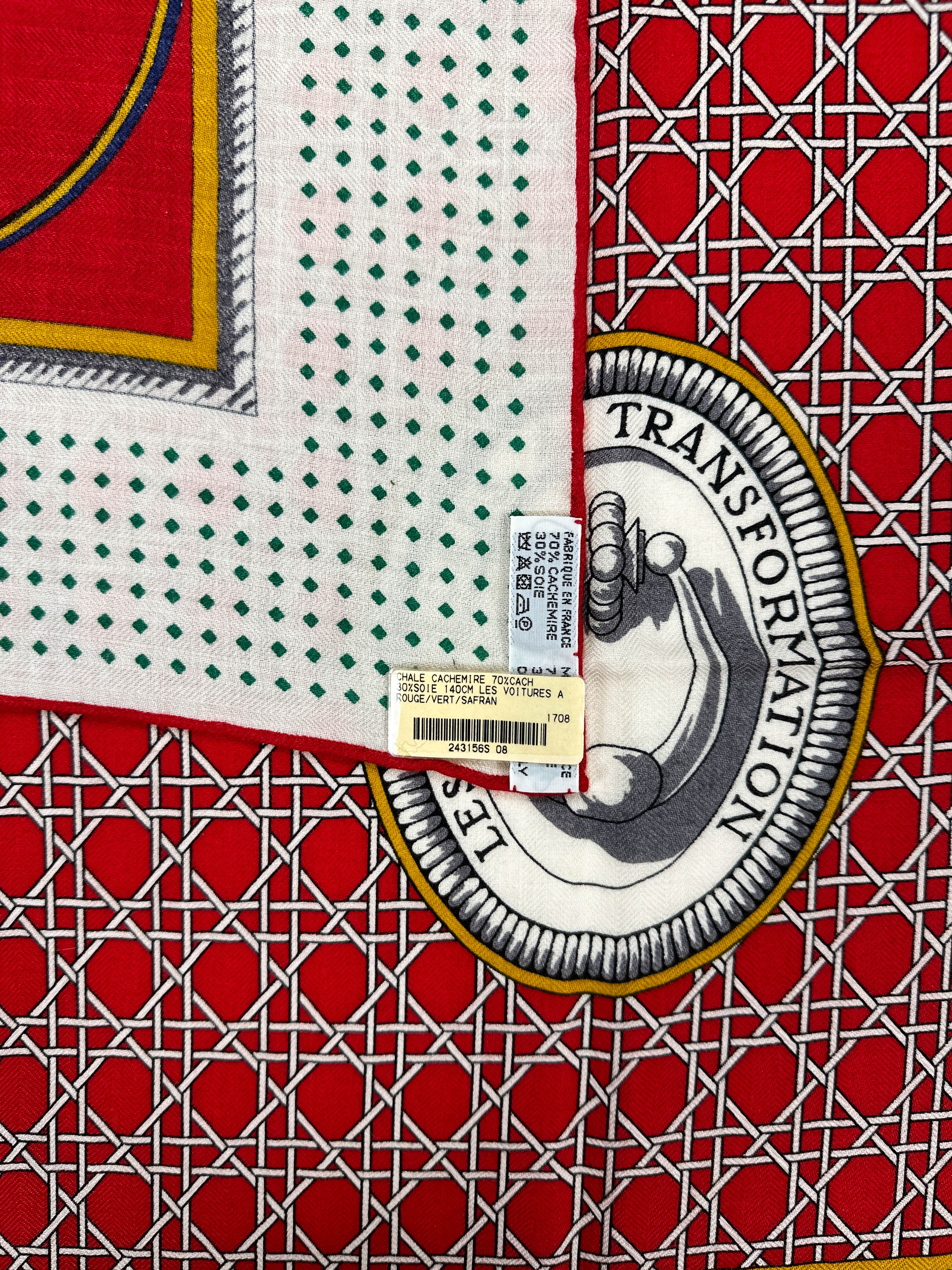 Hermès Les Voitures à Transformation Cashmere Silk 140