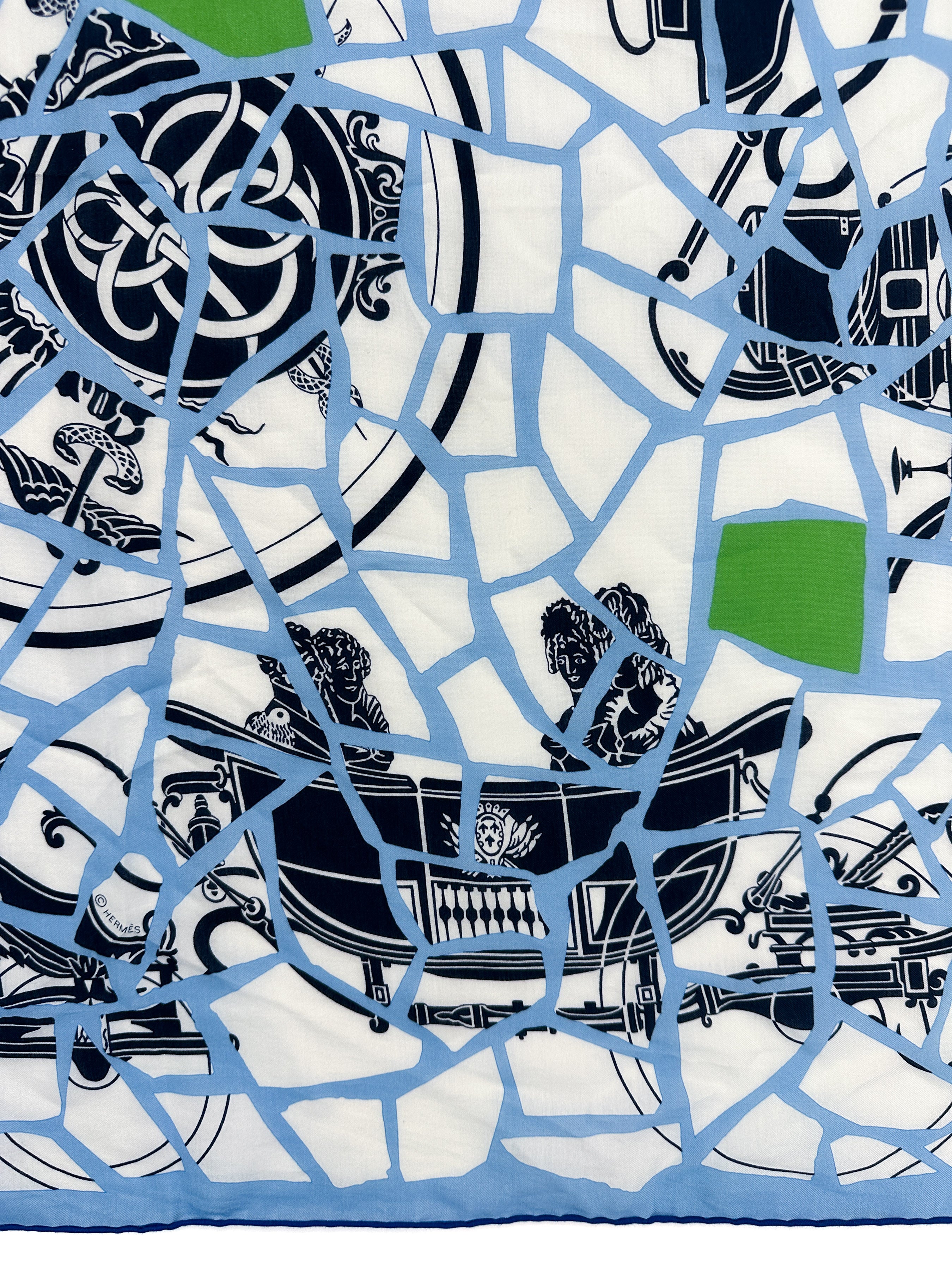 Hermès Ex-Libris en Mosaique Cotton Silk 65