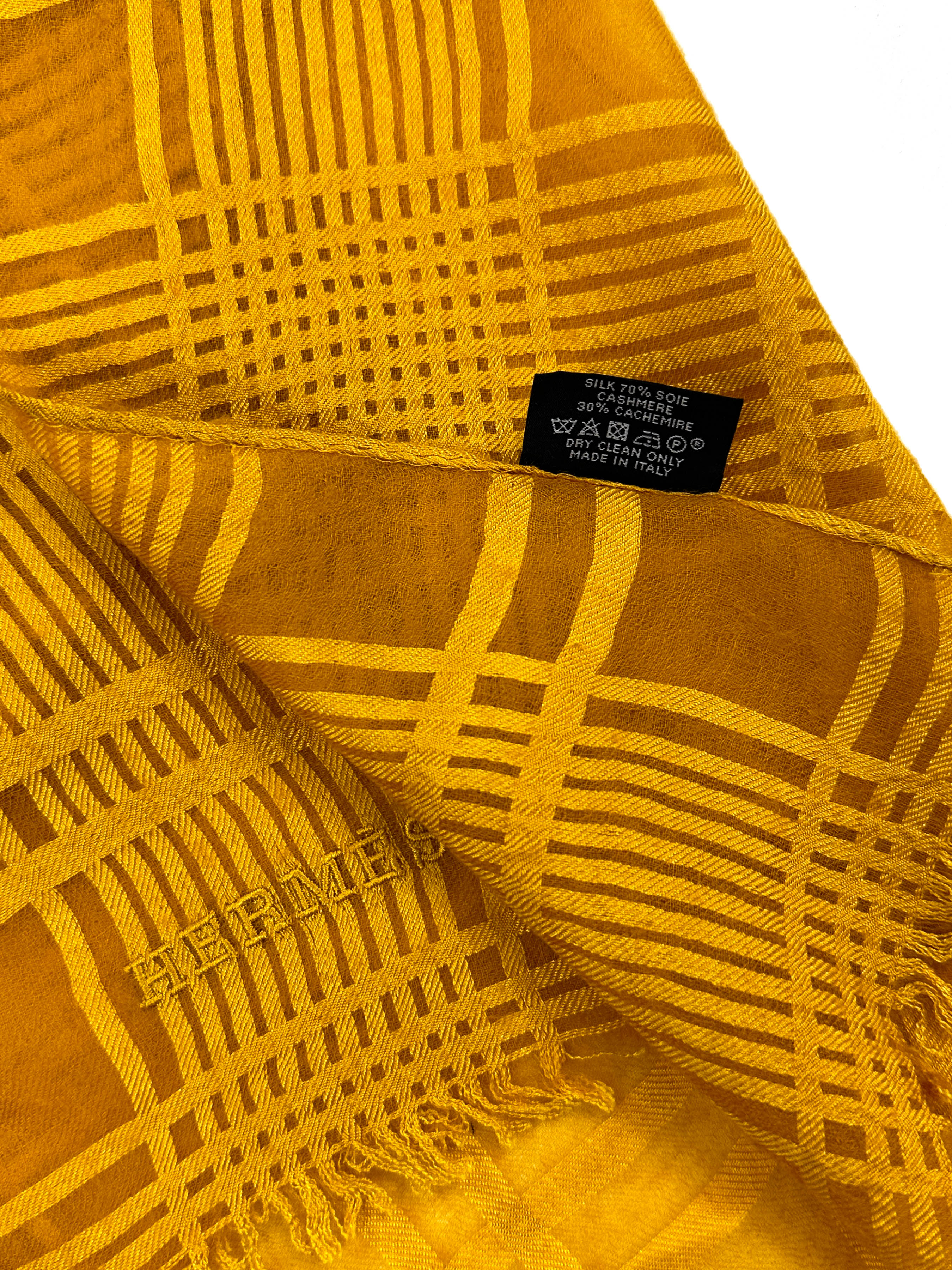 Hermès Voile de Carreaux Cashmere Silk Shawl