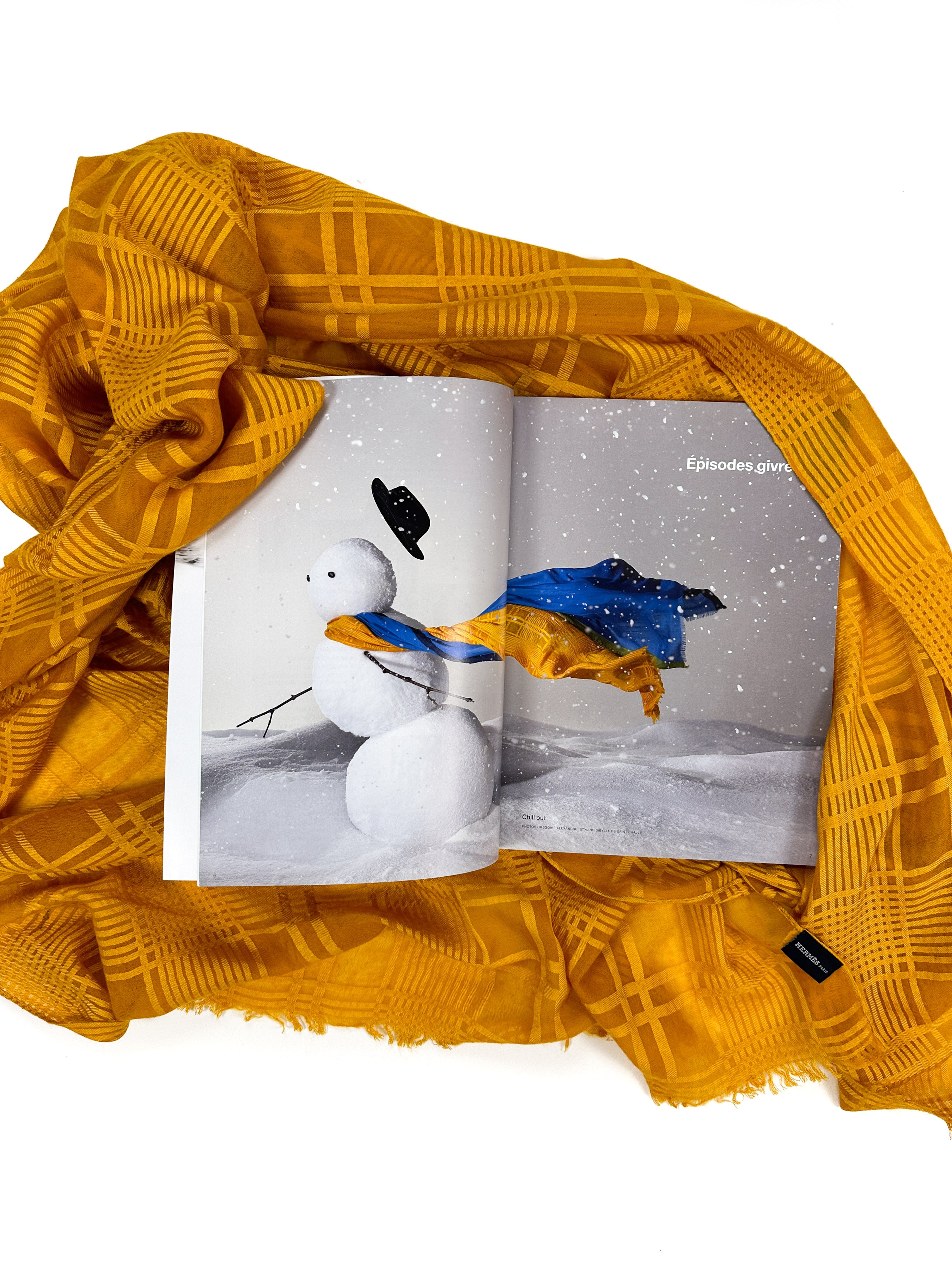 Hermès Voile de Carreaux Cashmere Silk Shawl