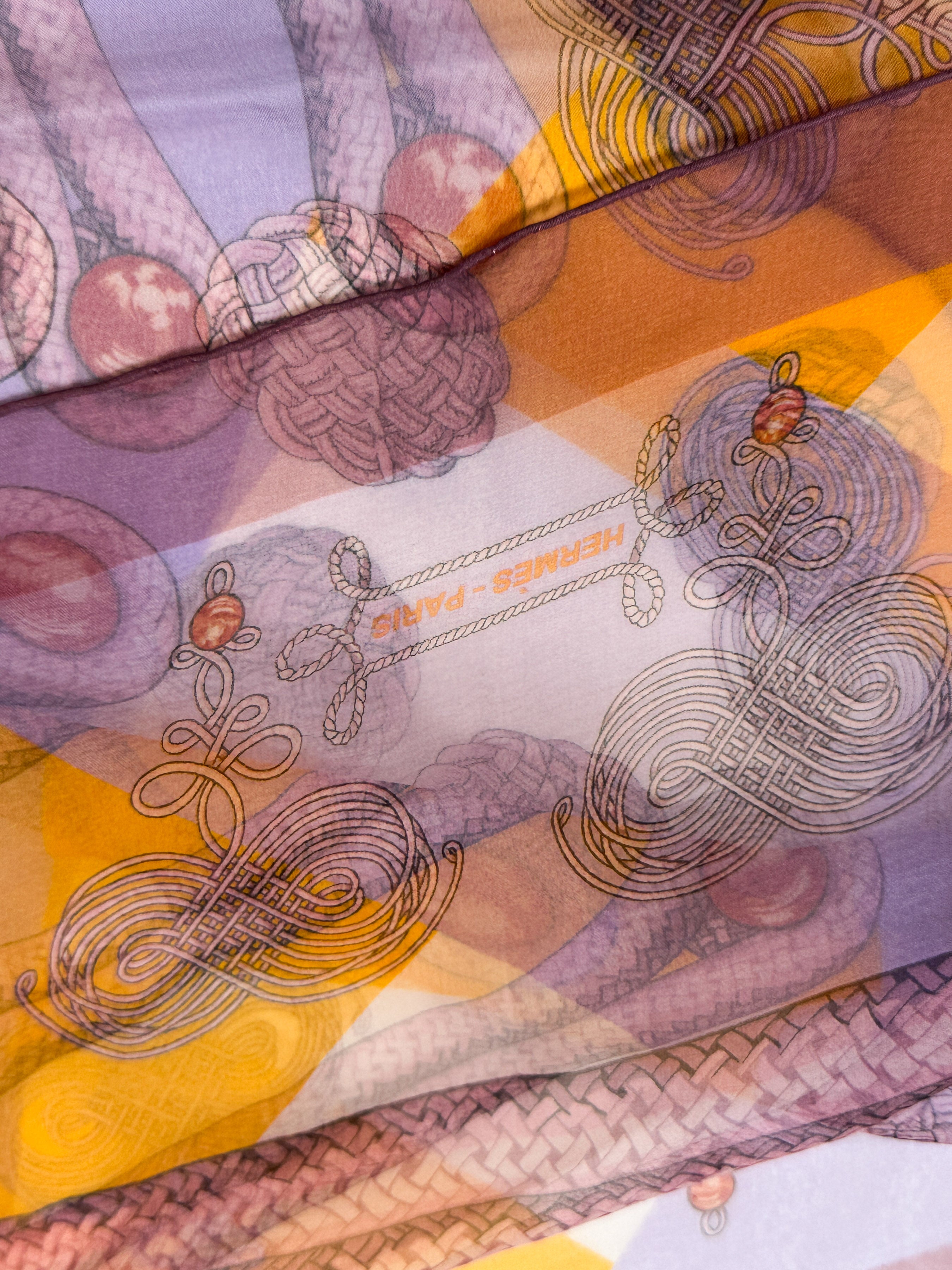 Hermès Brandebourgs Mousseline Shawl