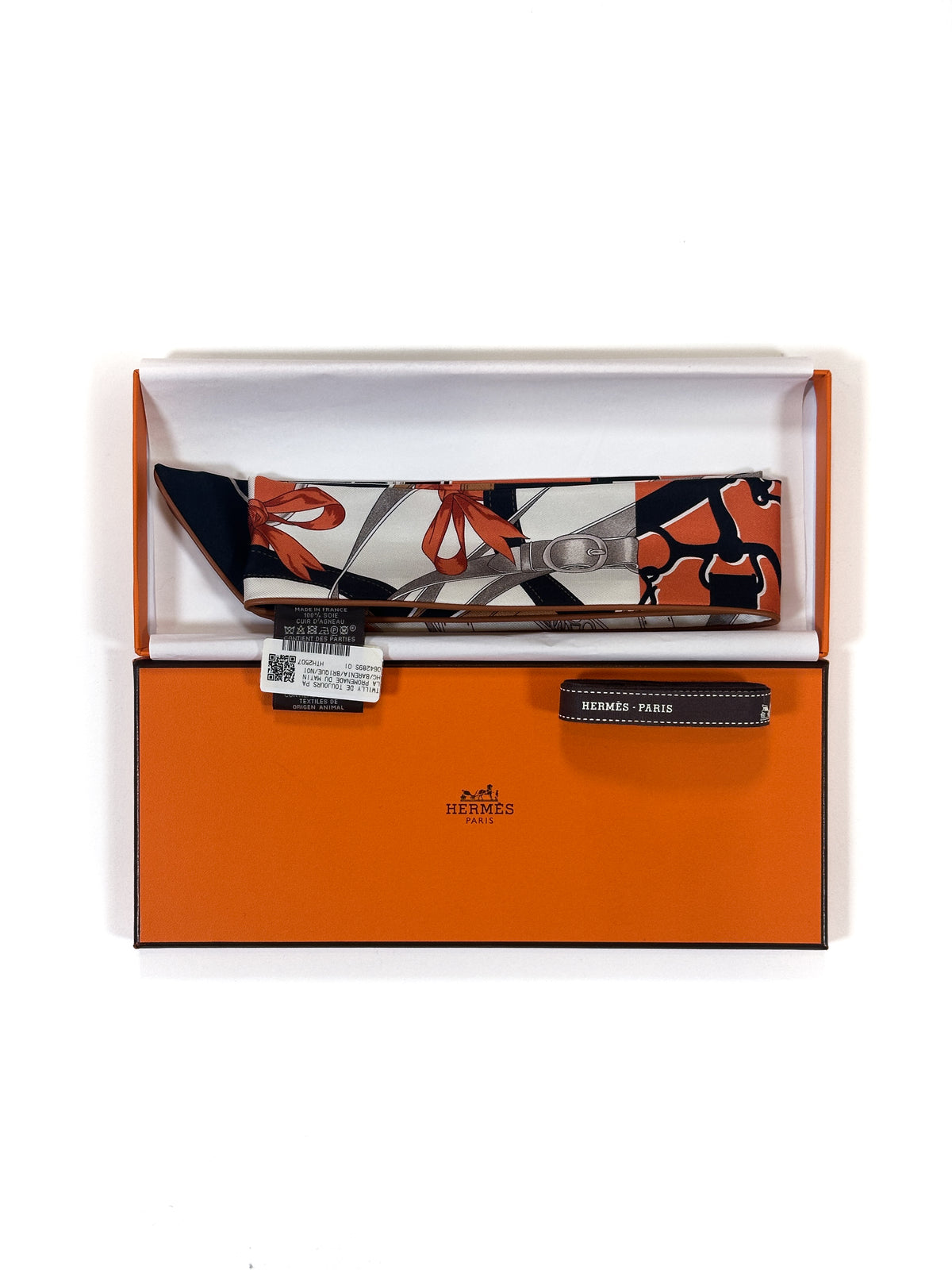 Hermès La Promenade du Matin Forever Leather Piping Twilly