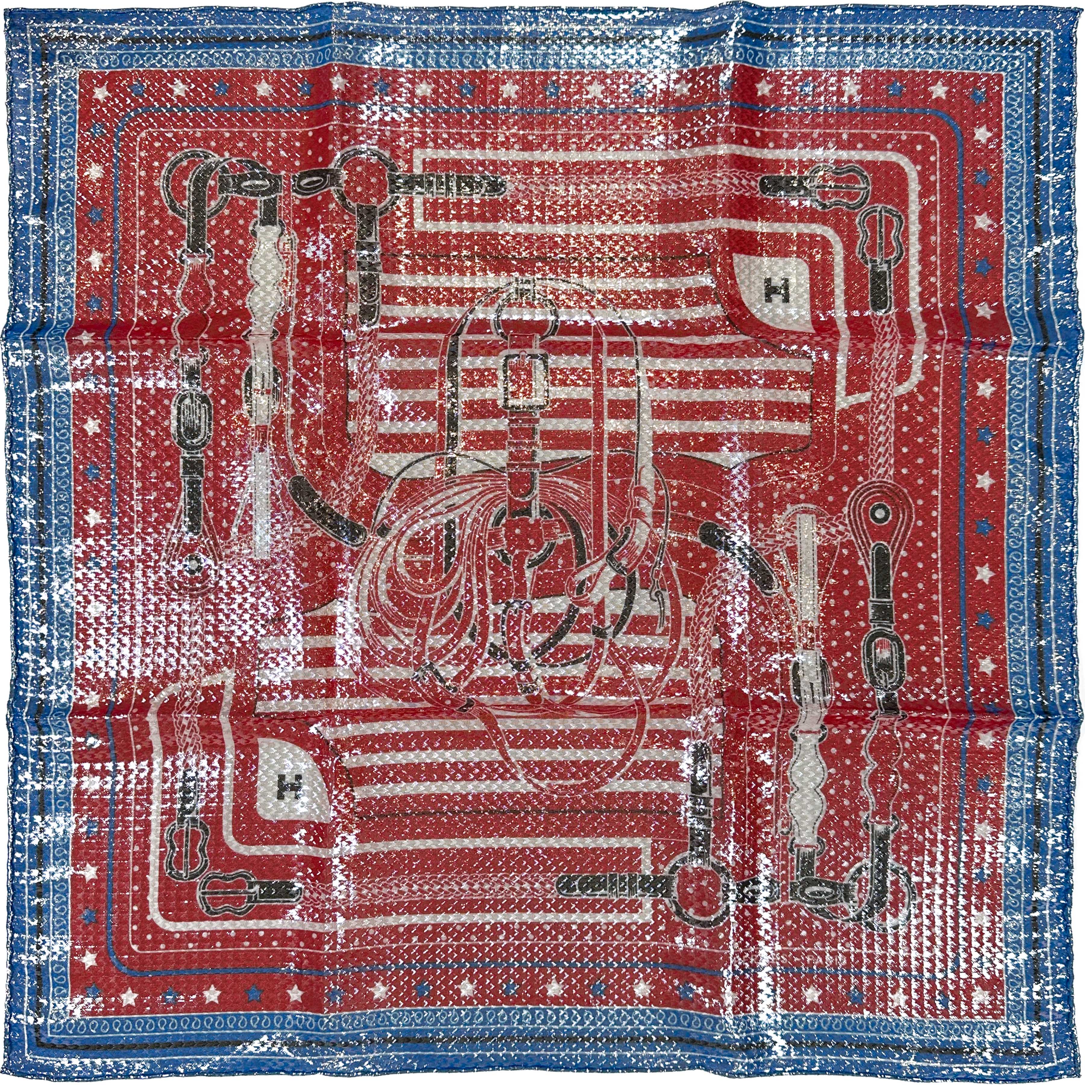 Hermès Coaching Disco Metallic Bandana 55