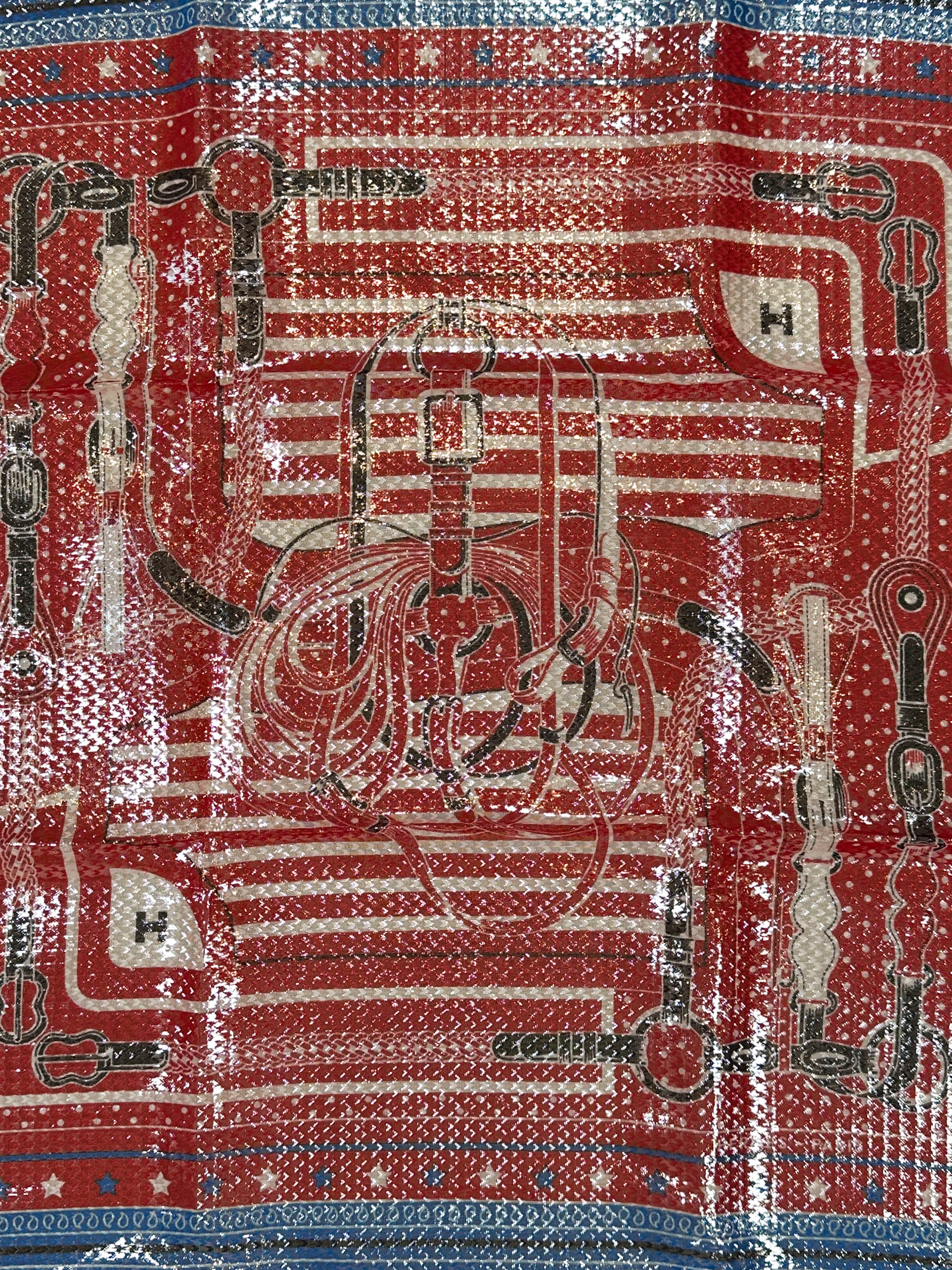 Hermès Coaching Disco Metallic Bandana 55