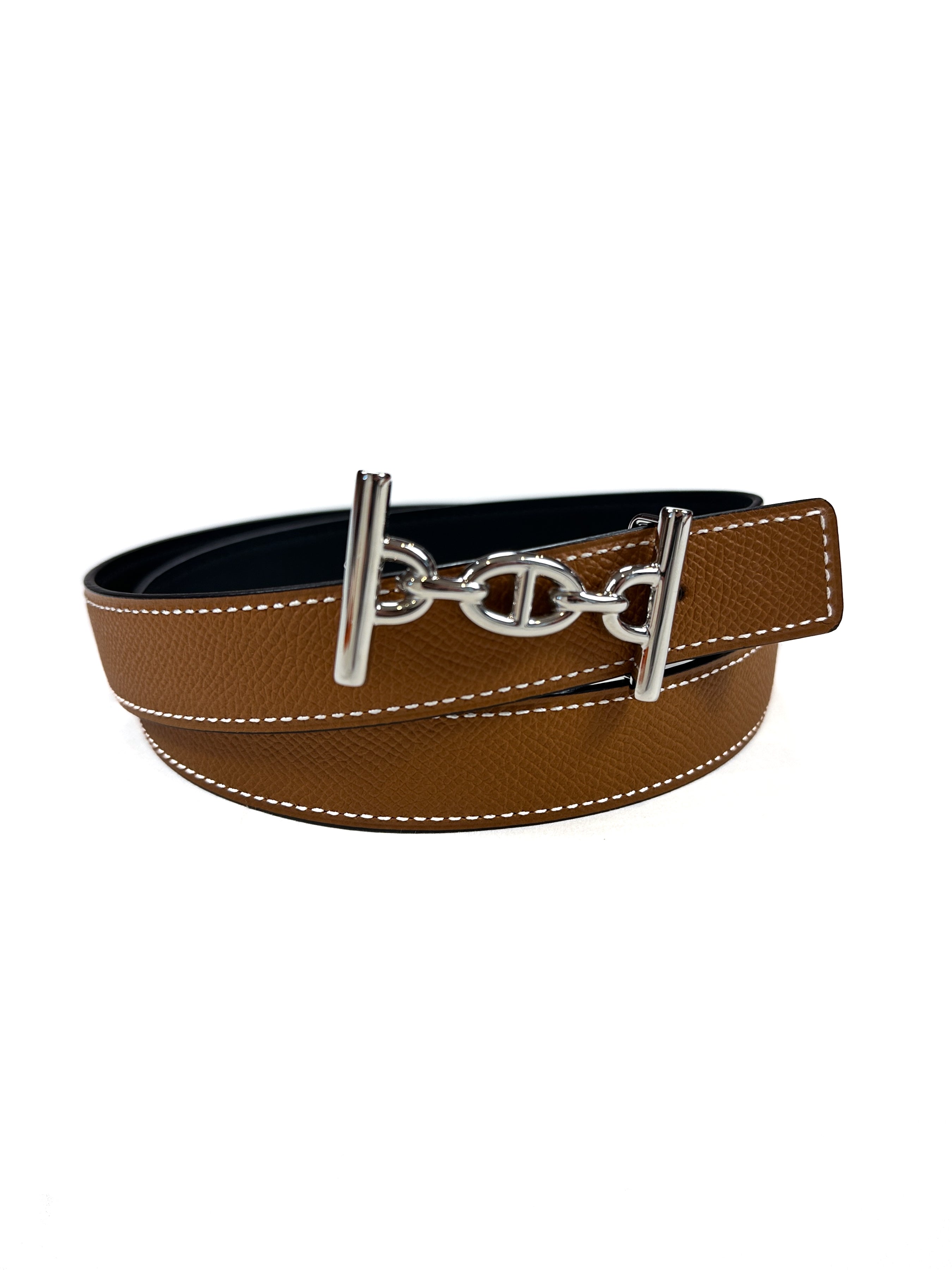 Hermès Lagune Buckle Reversible Belt 80