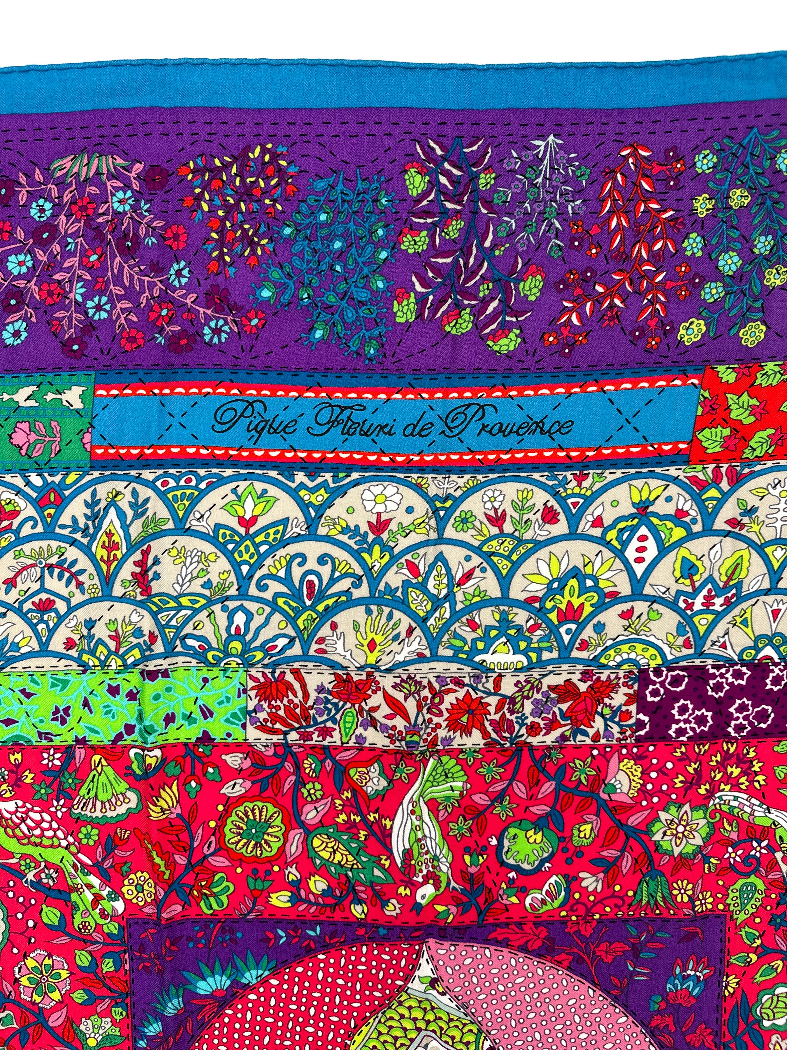 Hermès Piqué Fleuri de Provence Cashmere Silk 140