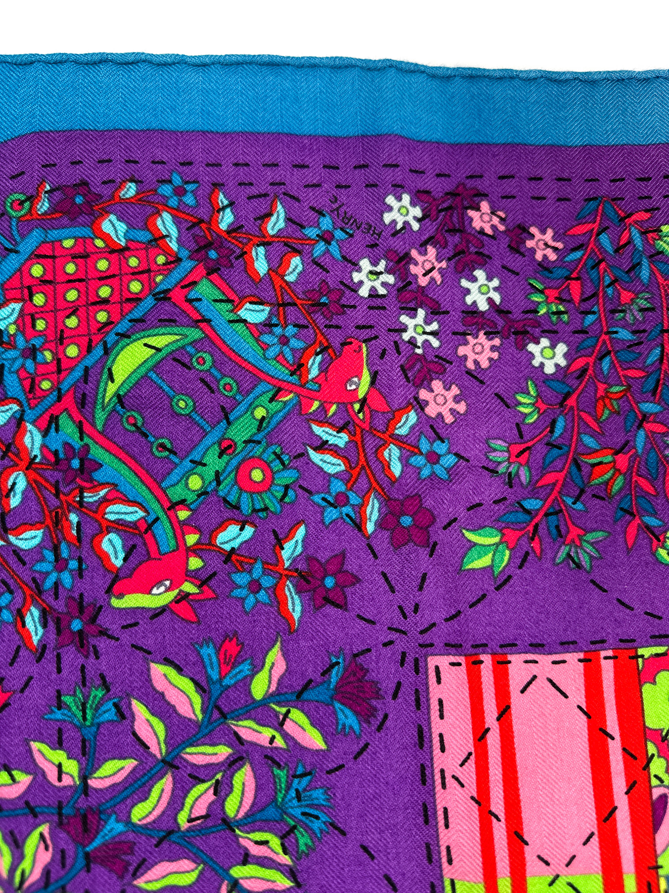 Hermès Piqué Fleuri de Provence Cashmere Silk 140