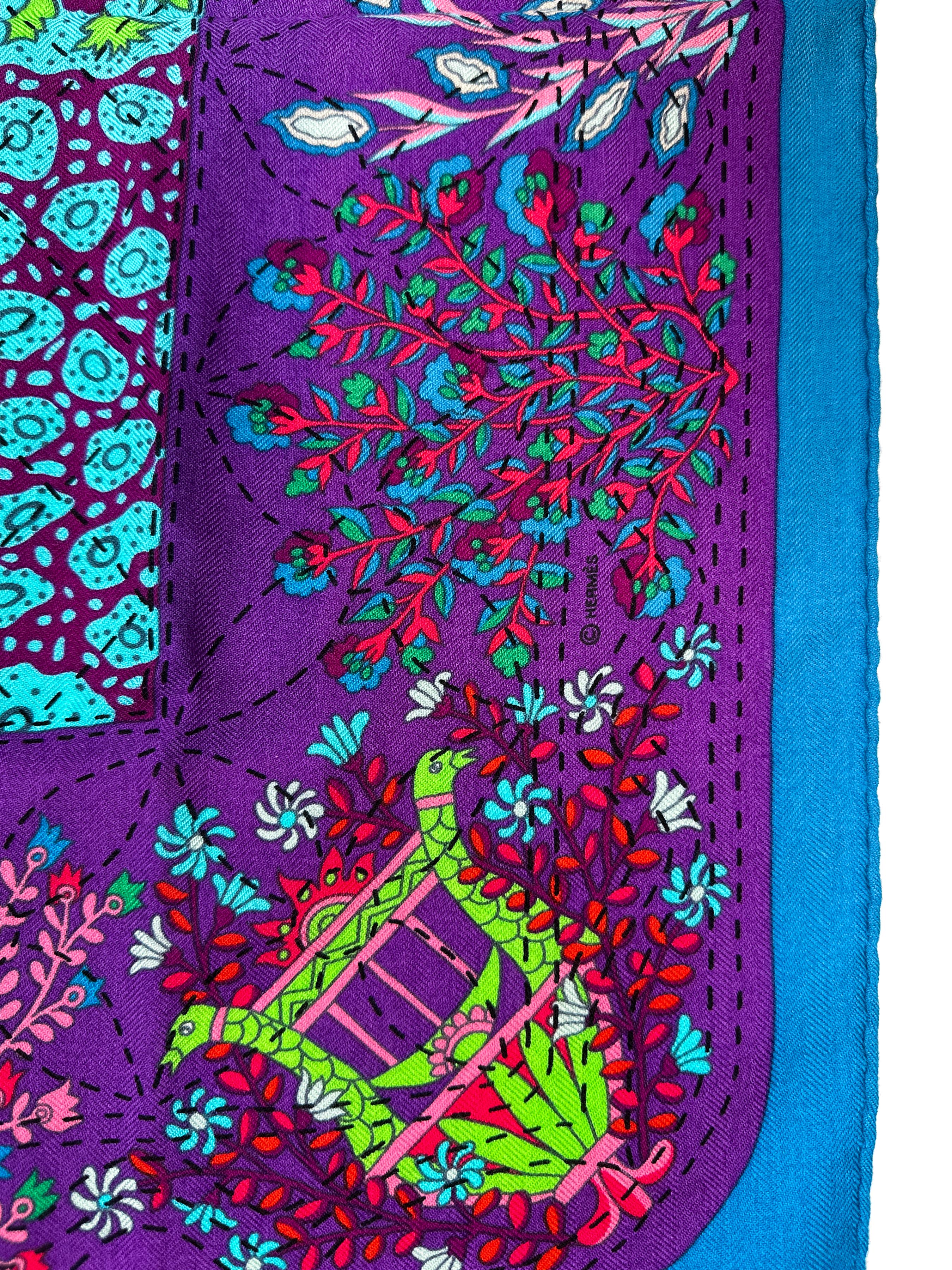 Hermès Piqué Fleuri de Provence Cashmere Silk 140