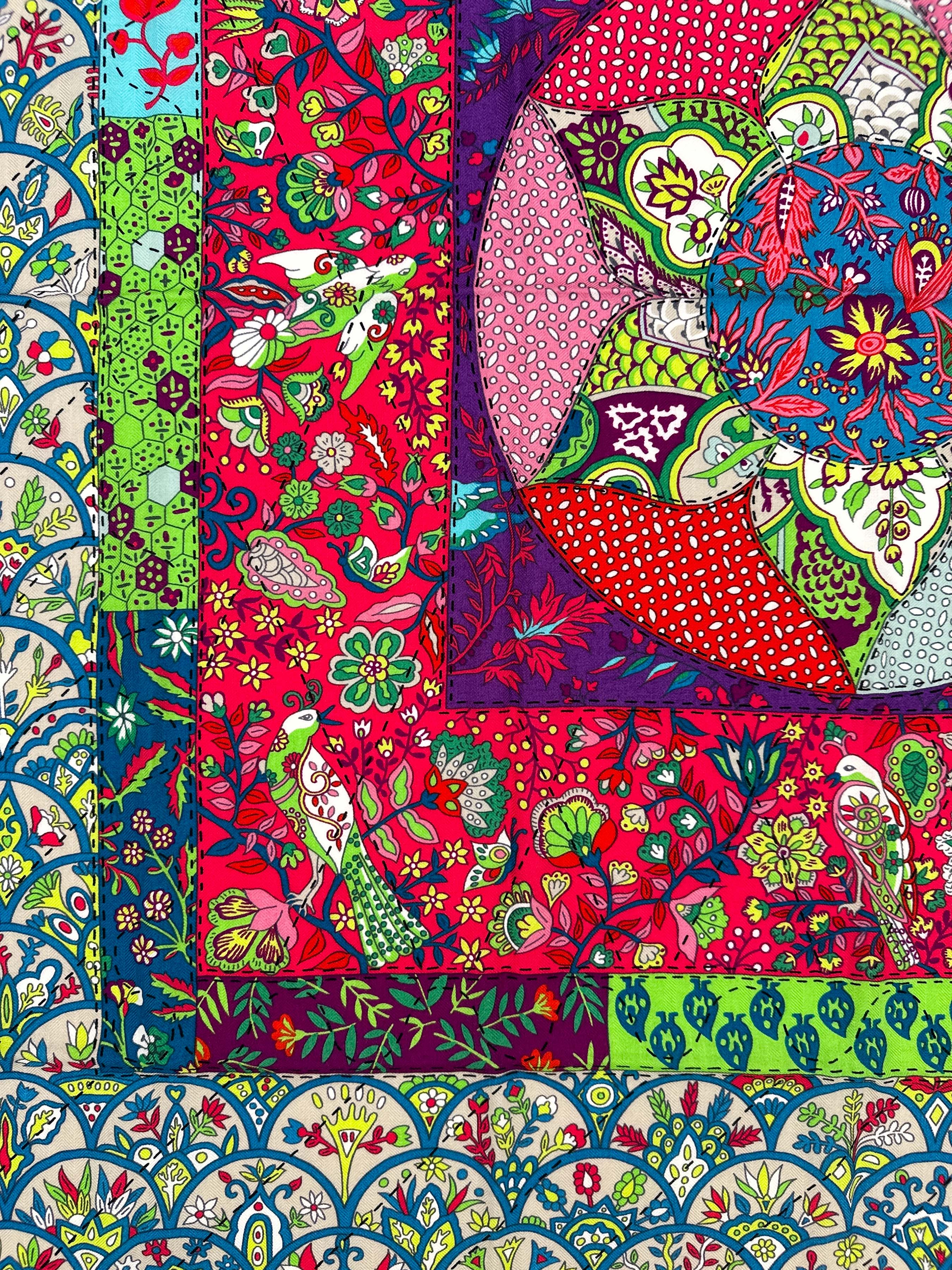 Hermès Piqué Fleuri de Provence Cashmere Silk 140