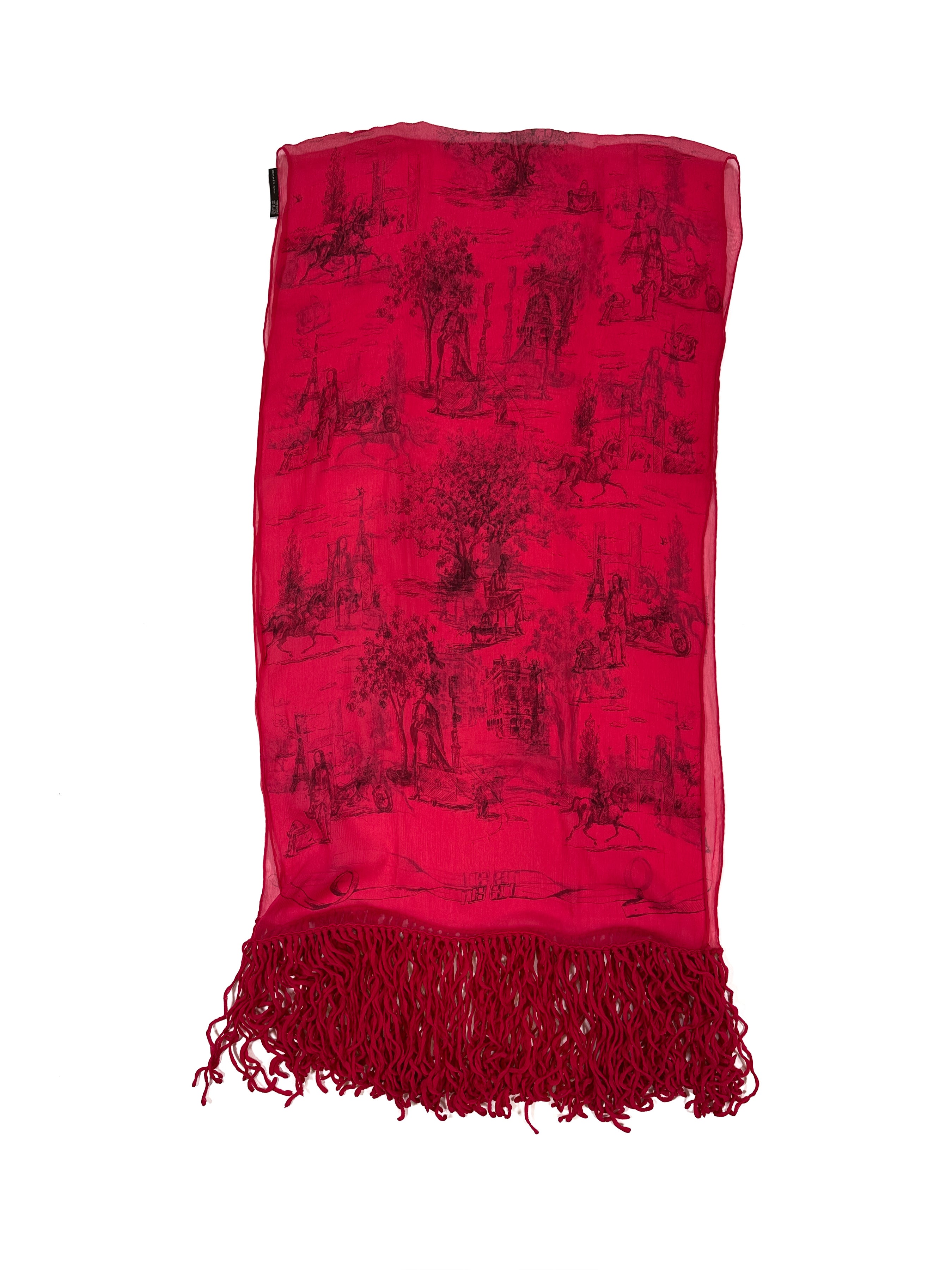 Hermès Twist & Silk Toile de Jouy Crinkle Mousseline Shawl