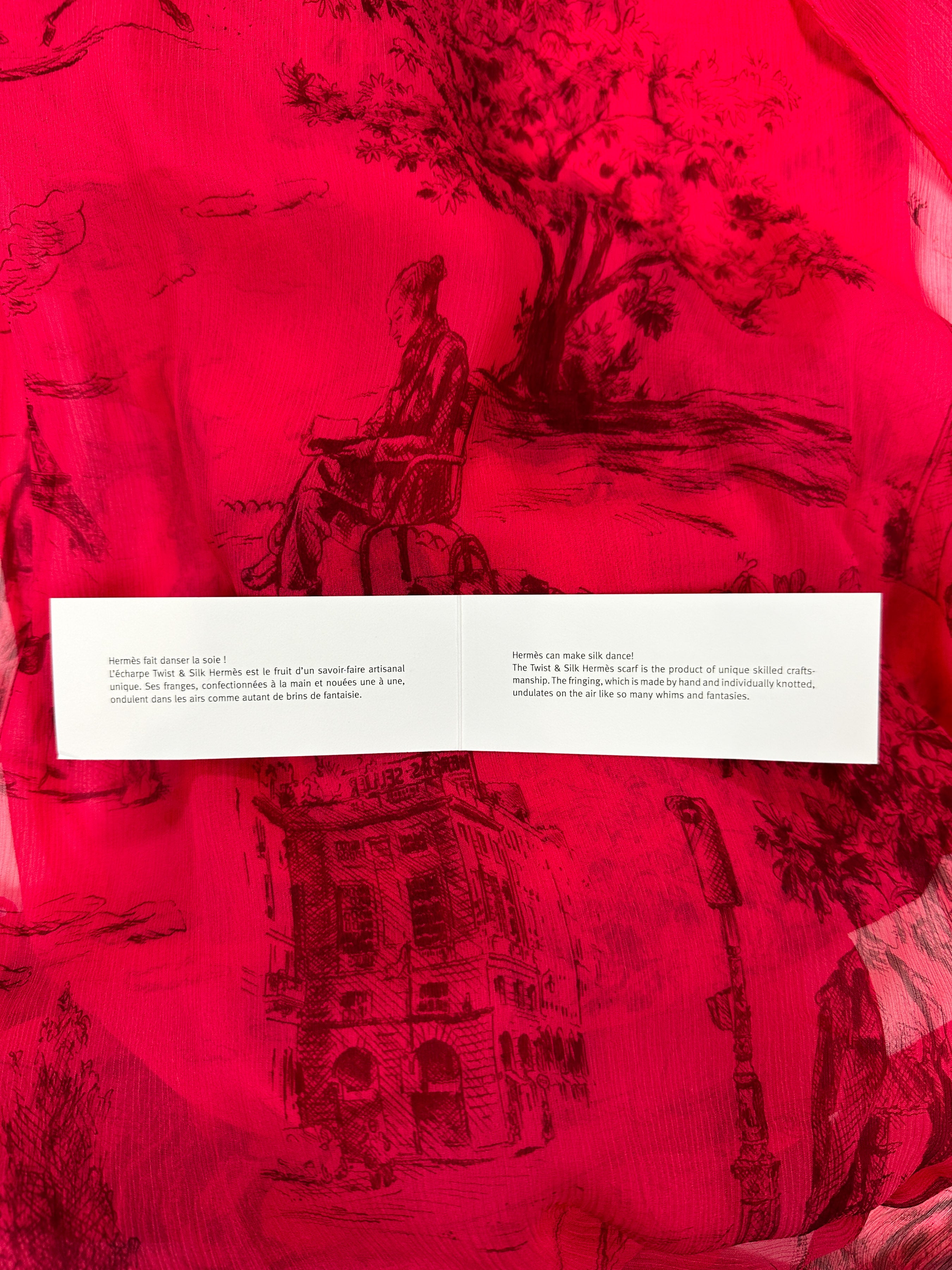 Hermès Twist & Silk Toile de Jouy Crinkle Mousseline Shawl