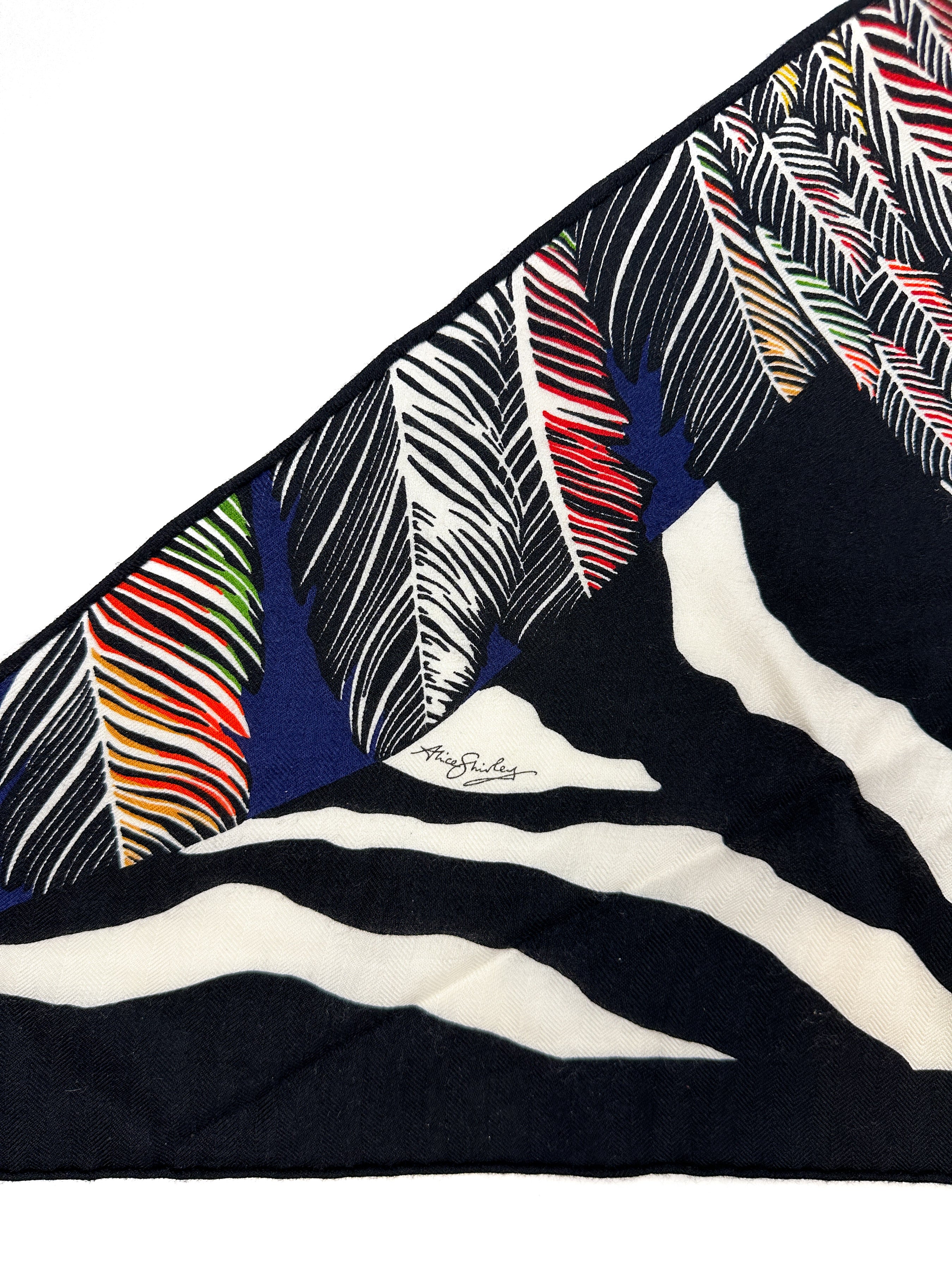 Hermès Zebra Pegasus Cashmere Silk Giant Triangle
