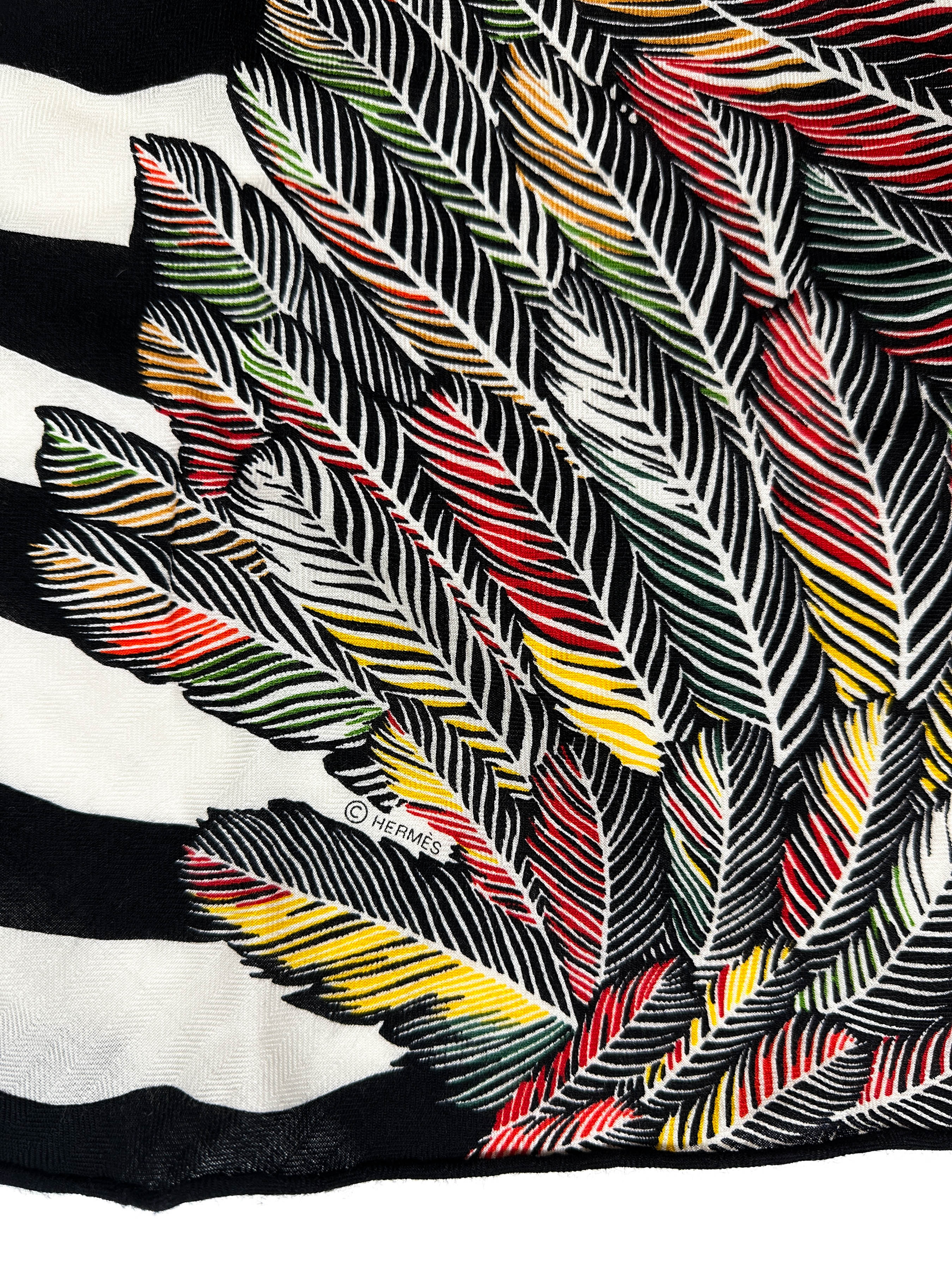 Hermès Zebra Pegasus Cashmere Silk Giant Triangle