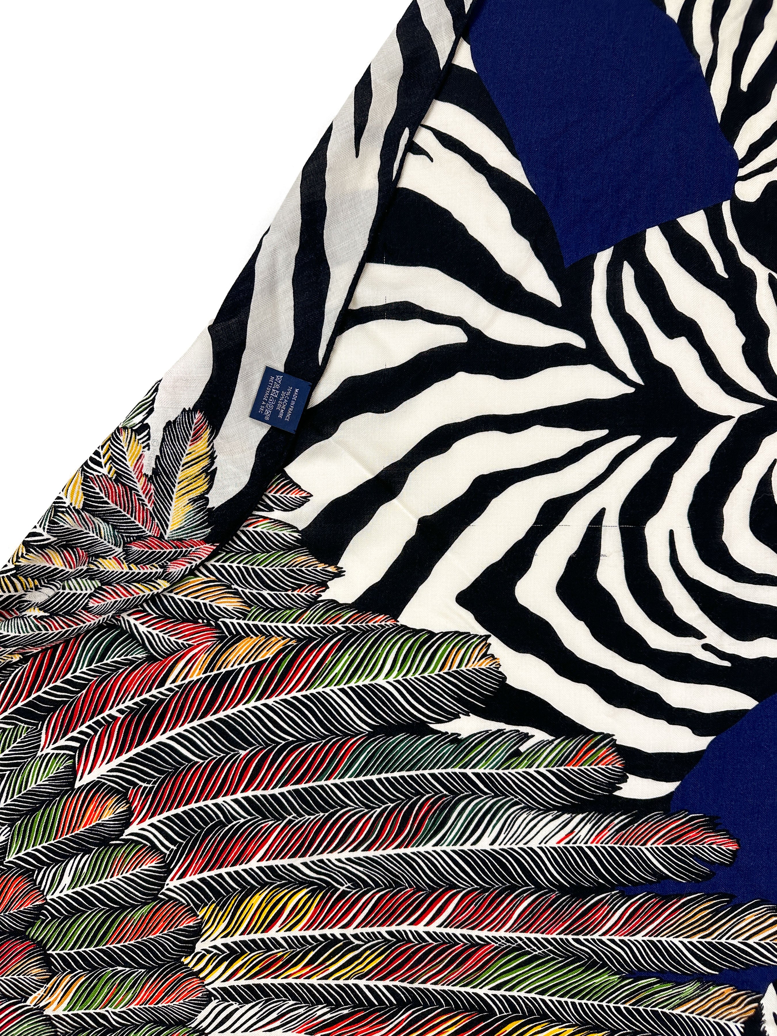 Hermès Zebra Pegasus Cashmere Silk Giant Triangle