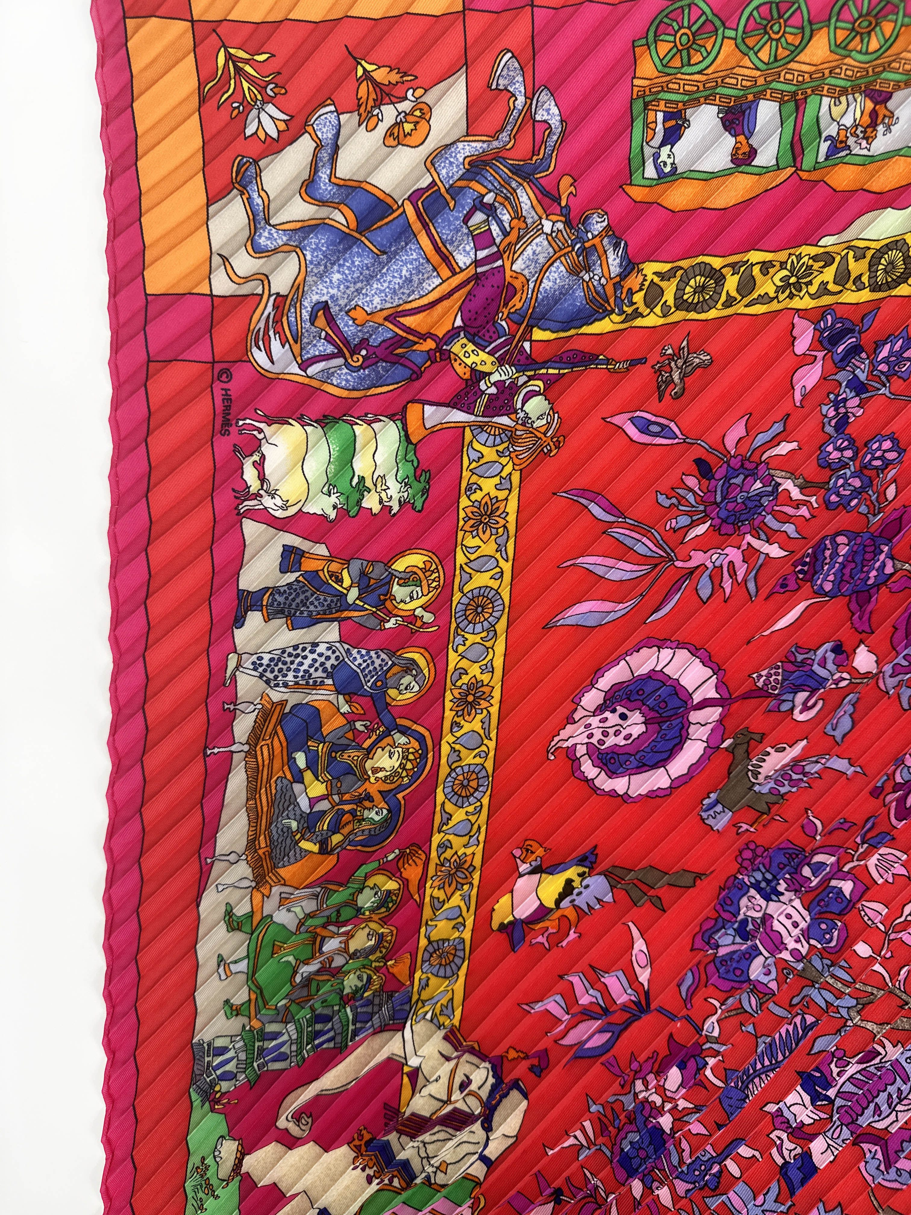 Hermès Fantaisies Indiennes Limited Edition Rakesh Sharma Plissé 90