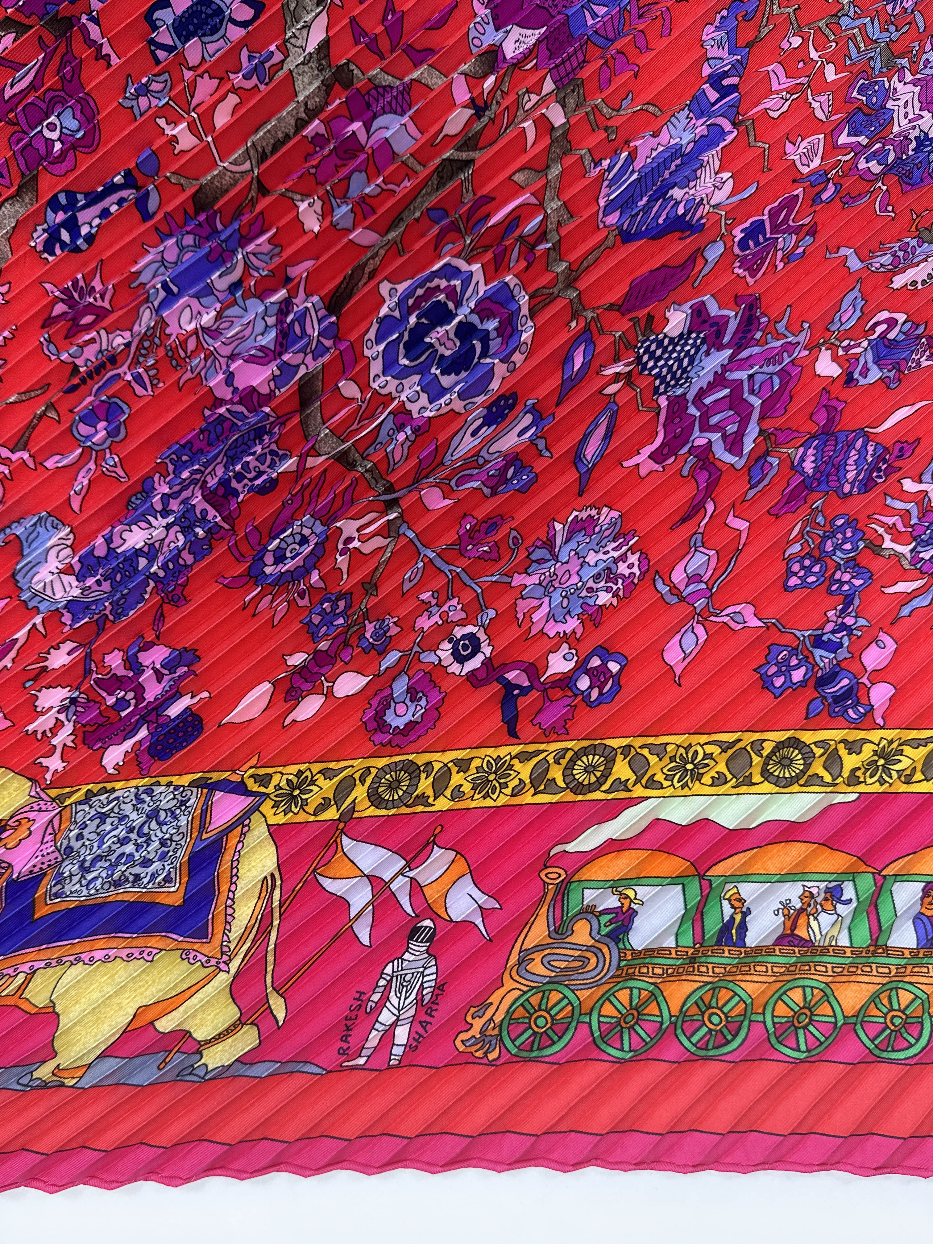 Hermès Fantaisies Indiennes Limited Edition Rakesh Sharma Plissé 90