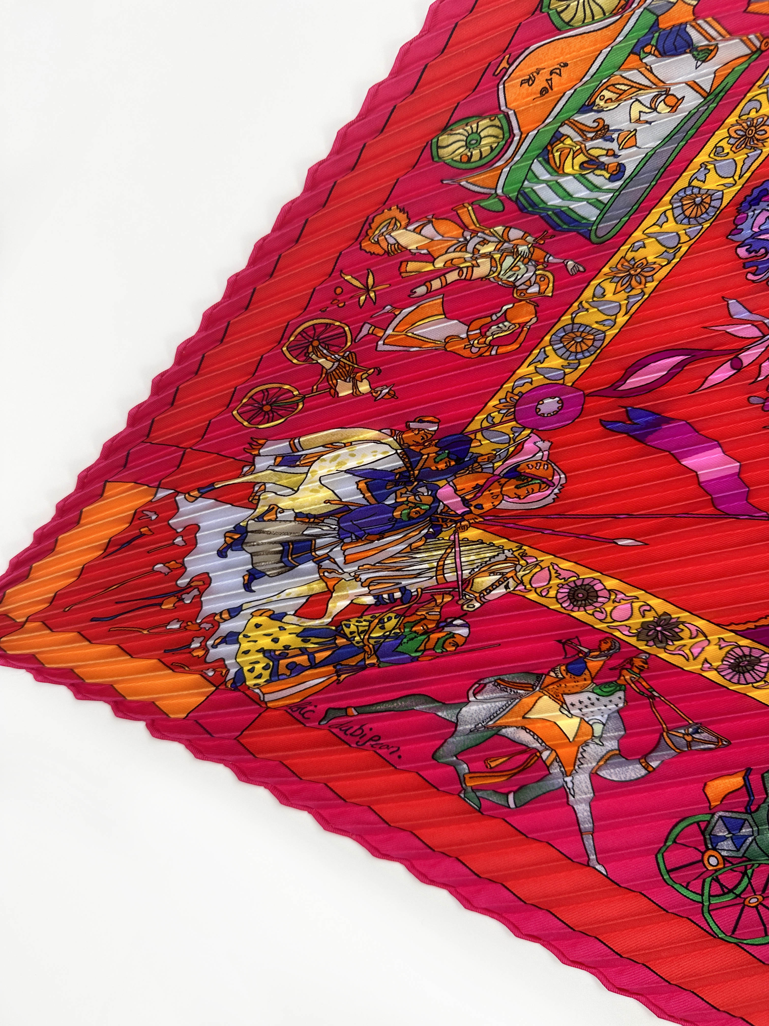 Hermès Fantaisies Indiennes Limited Edition Rakesh Sharma Plissé 90