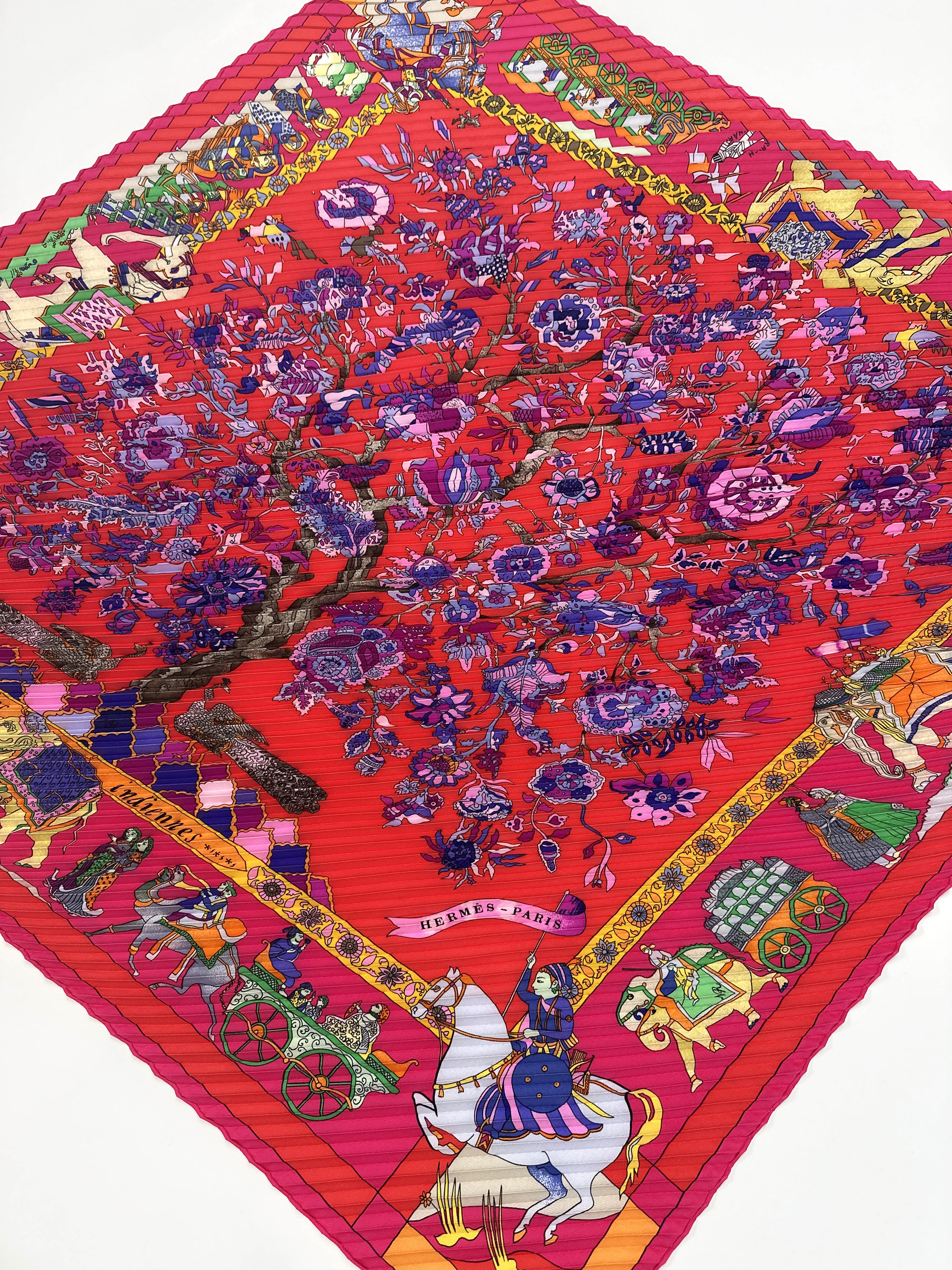 Hermès Fantaisies Indiennes Limited Edition Rakesh Sharma Plissé 90
