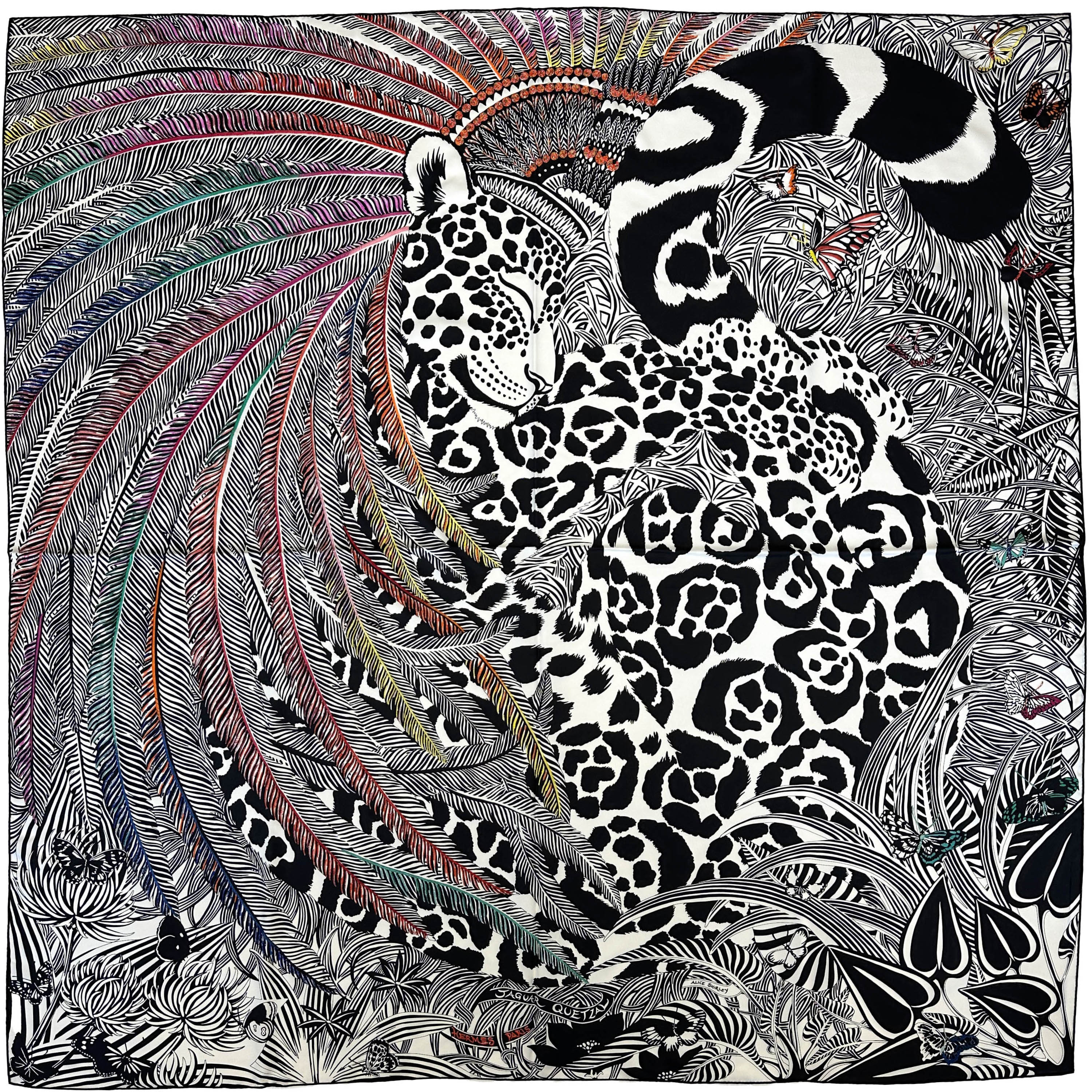 Hermès Jaguar Quetzal Coloriage Exceptional Beaded 140