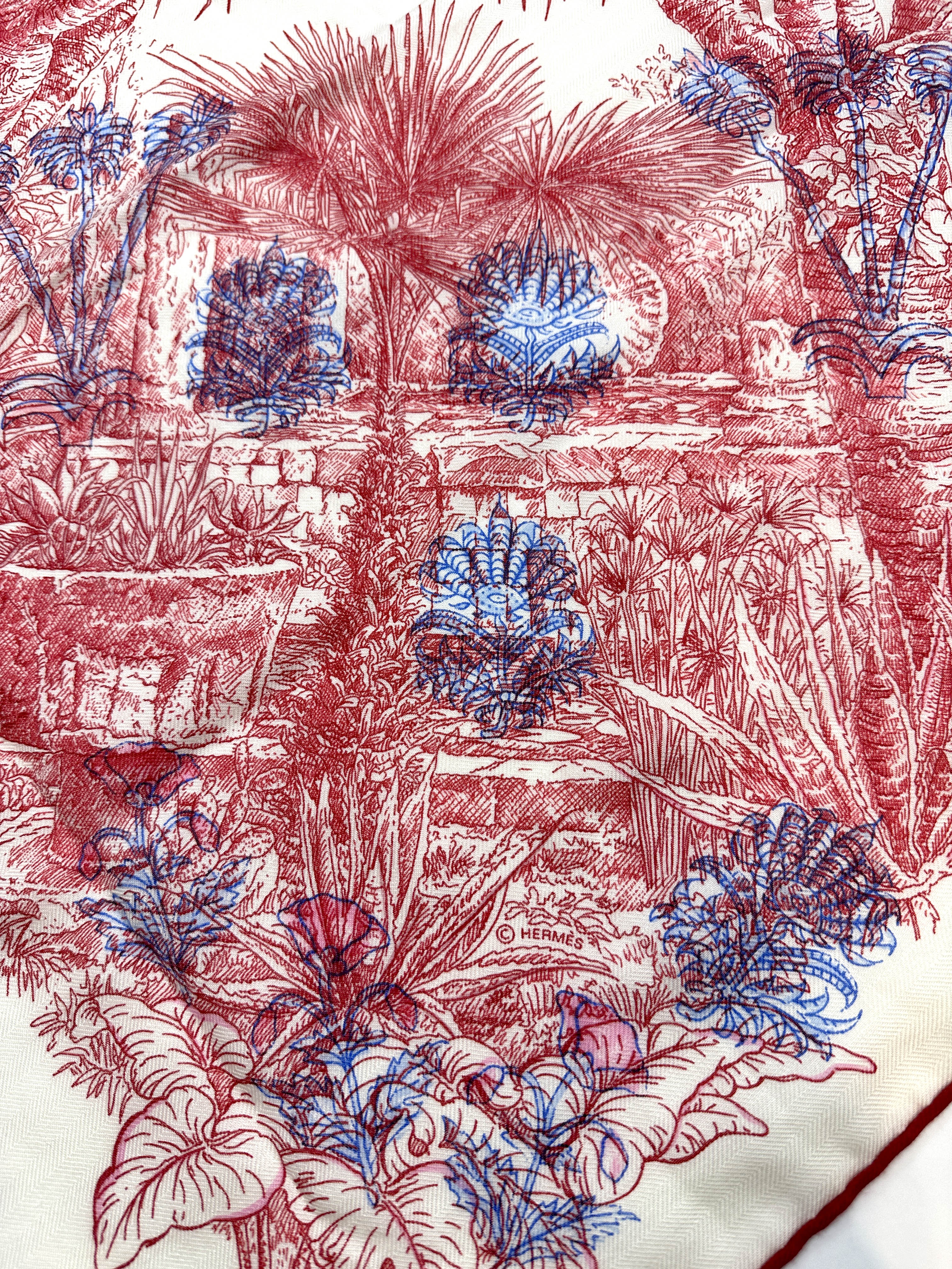 Hermès Le Jardin de Leïla au Bloc Cashmere Silk 140