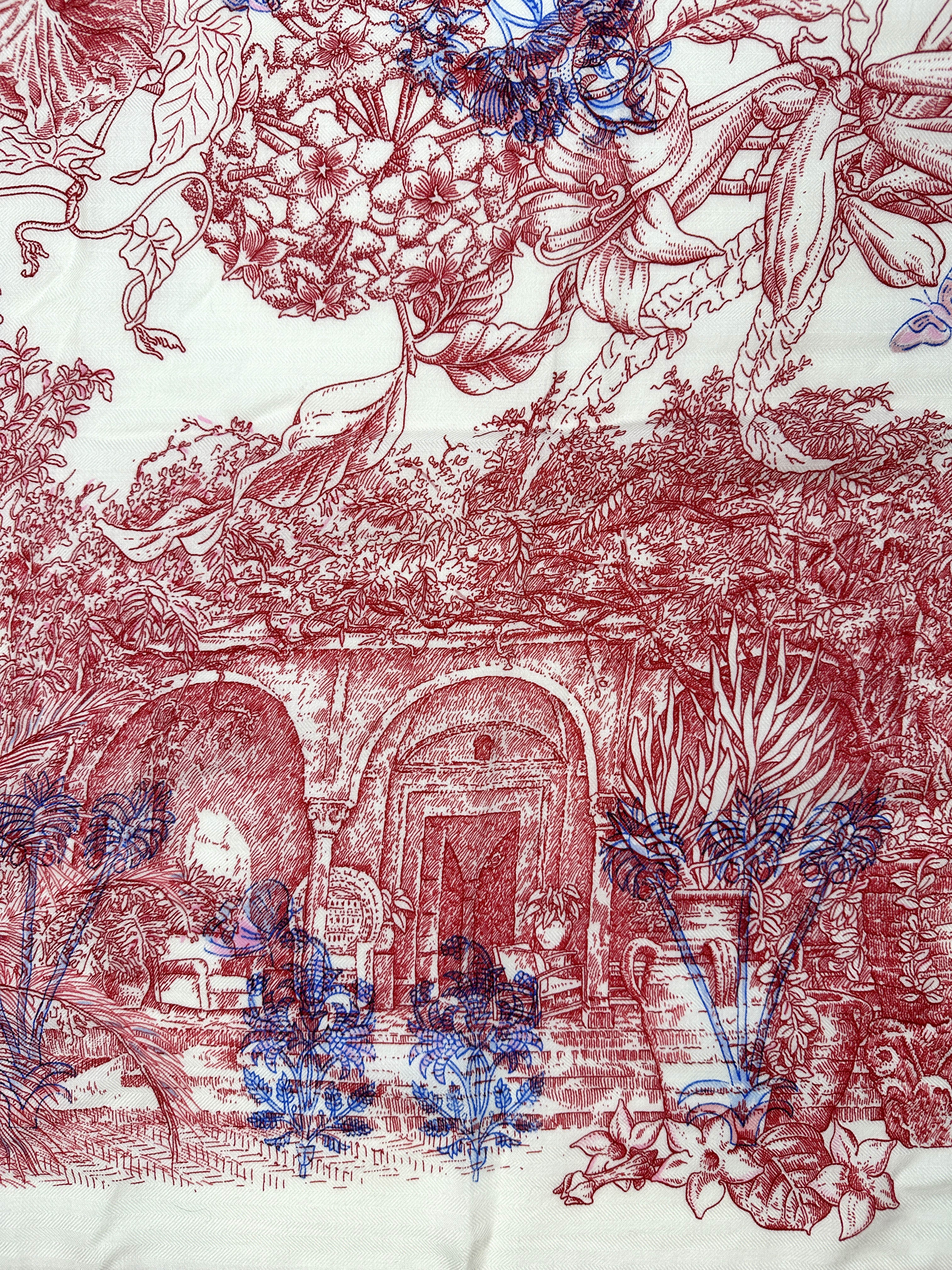 Hermès Le Jardin de Leïla au Bloc Cashmere Silk 140