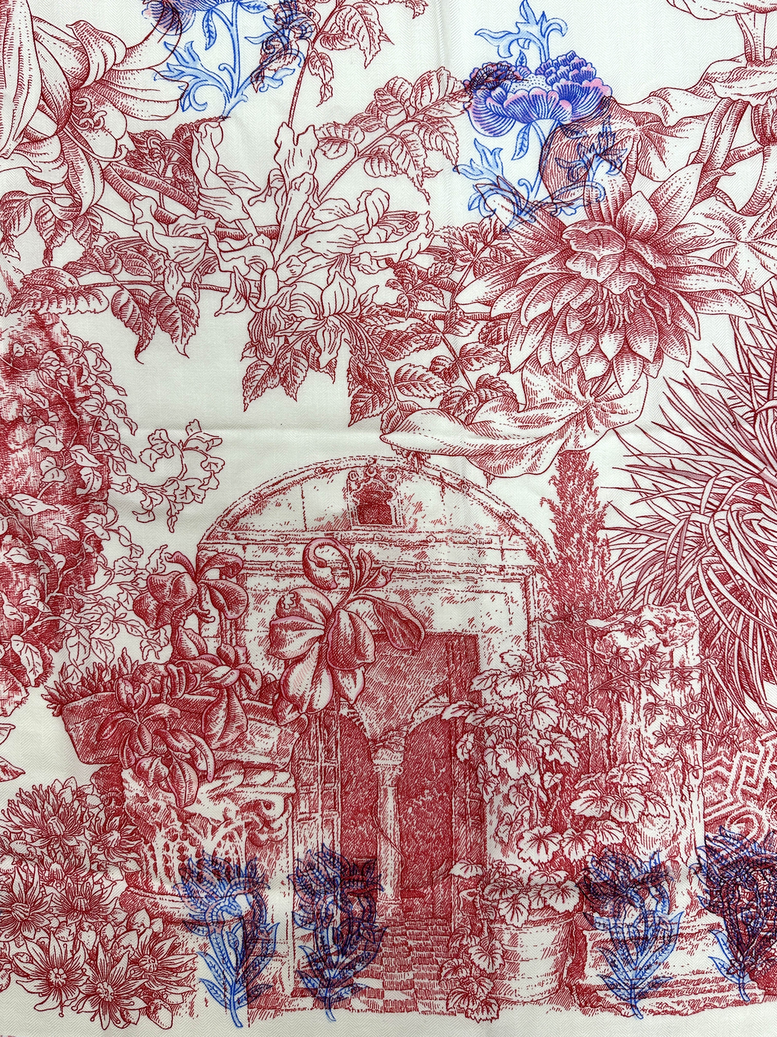 Hermès Le Jardin de Leïla au Bloc Cashmere Silk 140