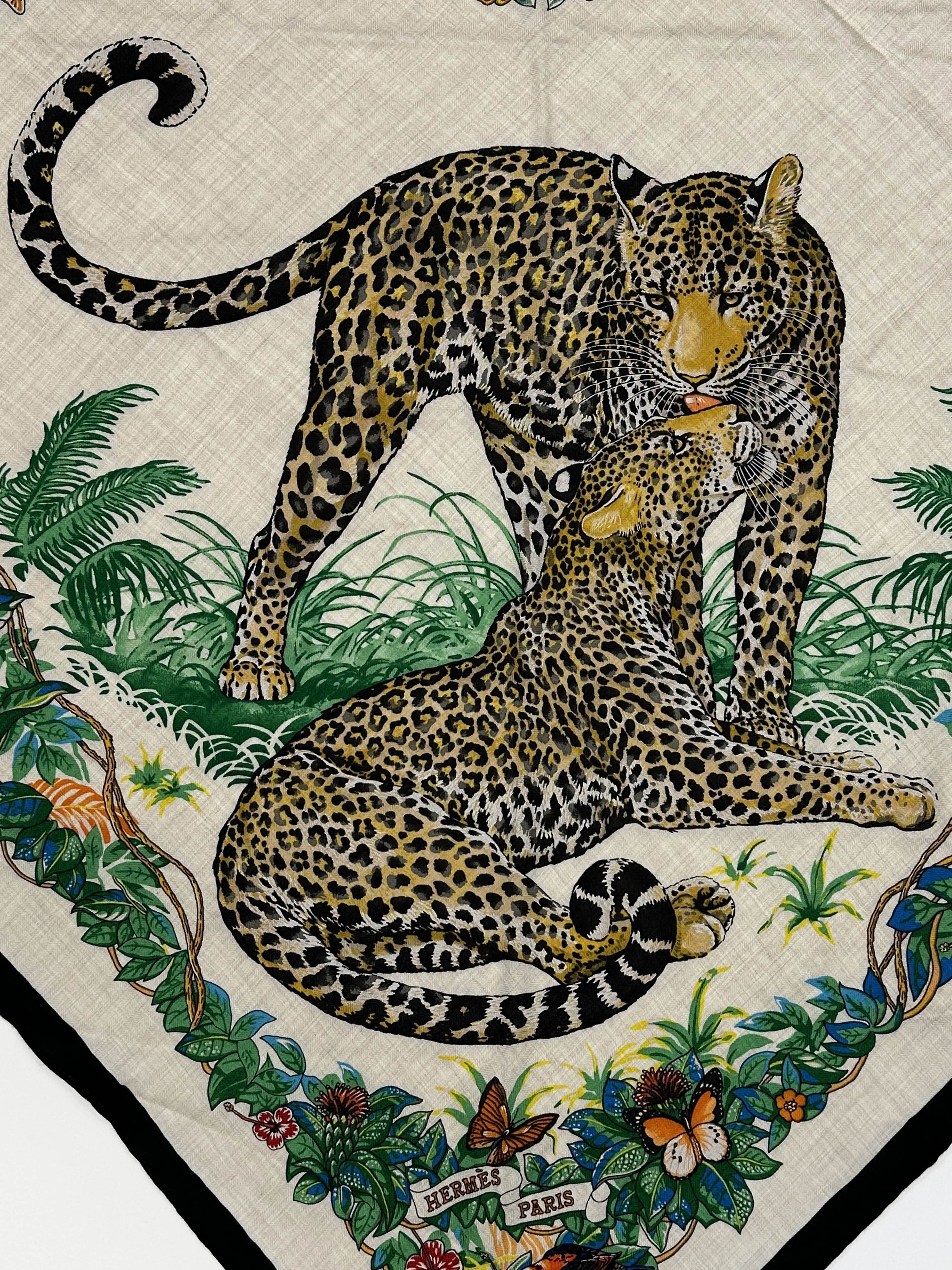 Hermès Jungle Love Cashmere Silk Giant Triangle