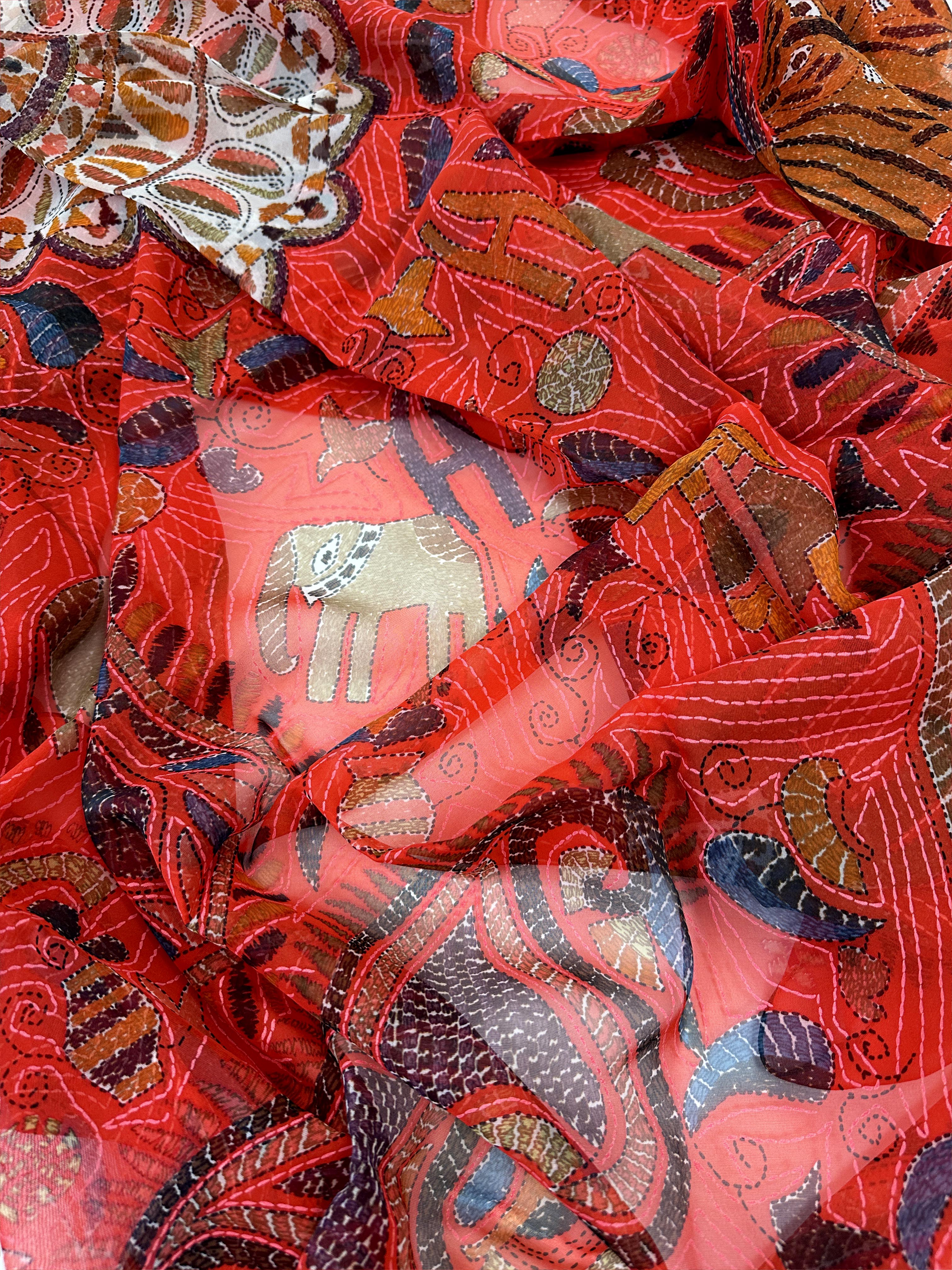 Hermès Carré Kantha Mousseline 140