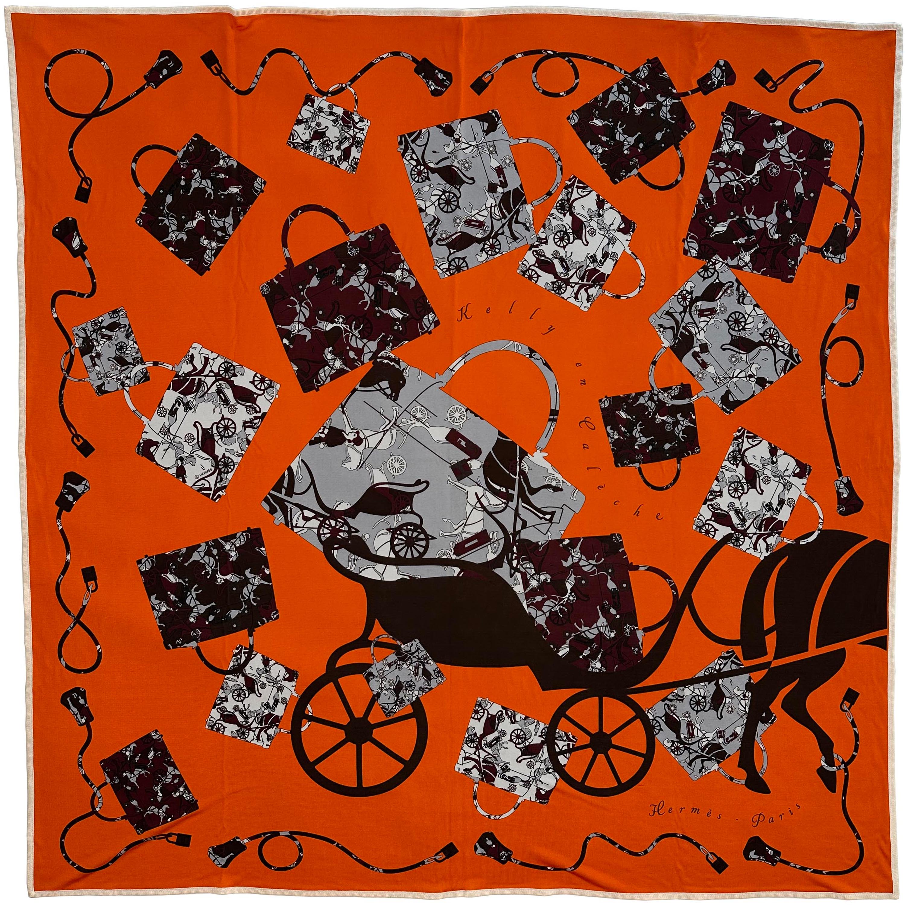 Hermès Kelly en Caleche Silk Jersey 90