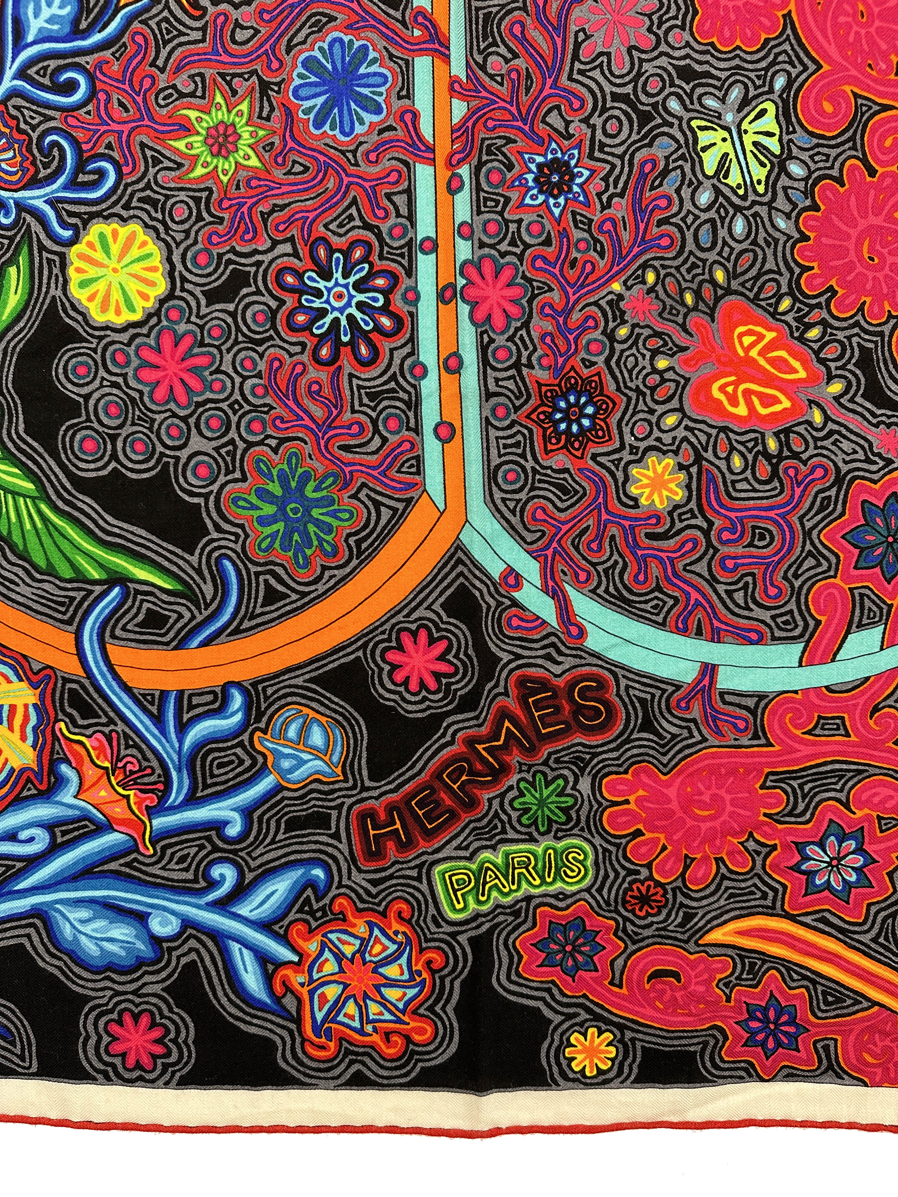 Hermès L'Arbre du Vent Cashmere Silk 140