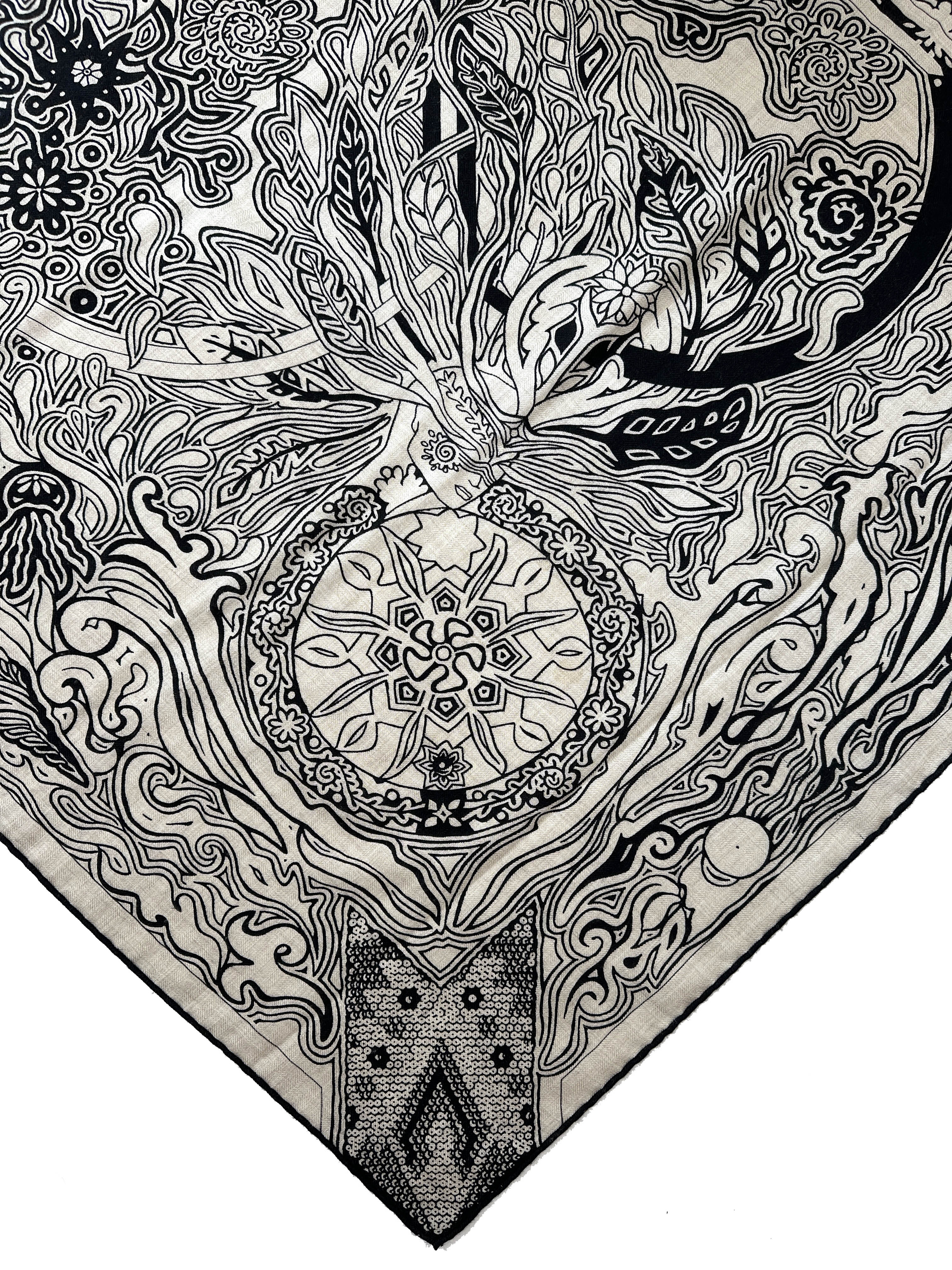 Hermès L'Arbre du Vent Cashmere Silk 140