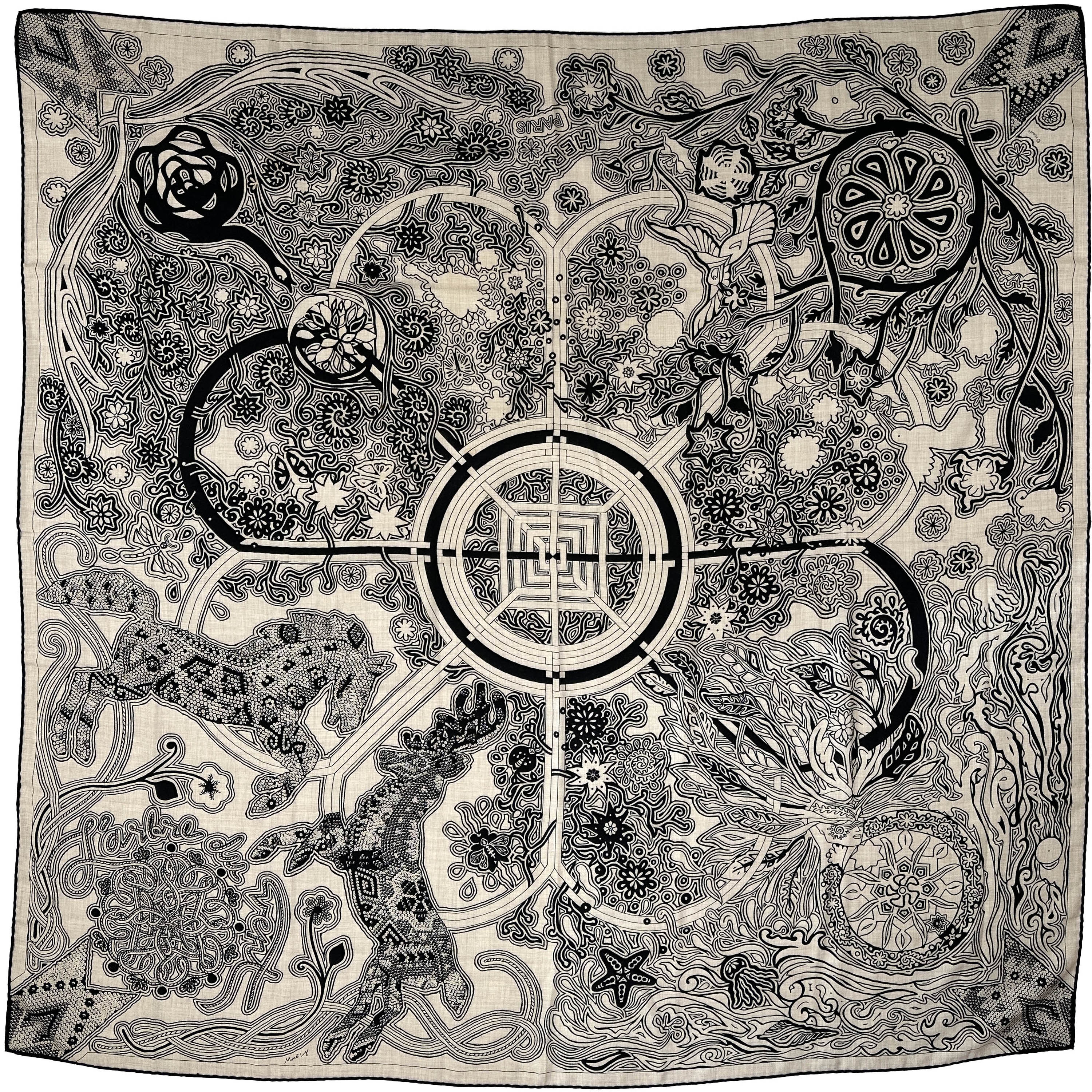Hermès L'Arbre du Vent Cashmere Silk 140