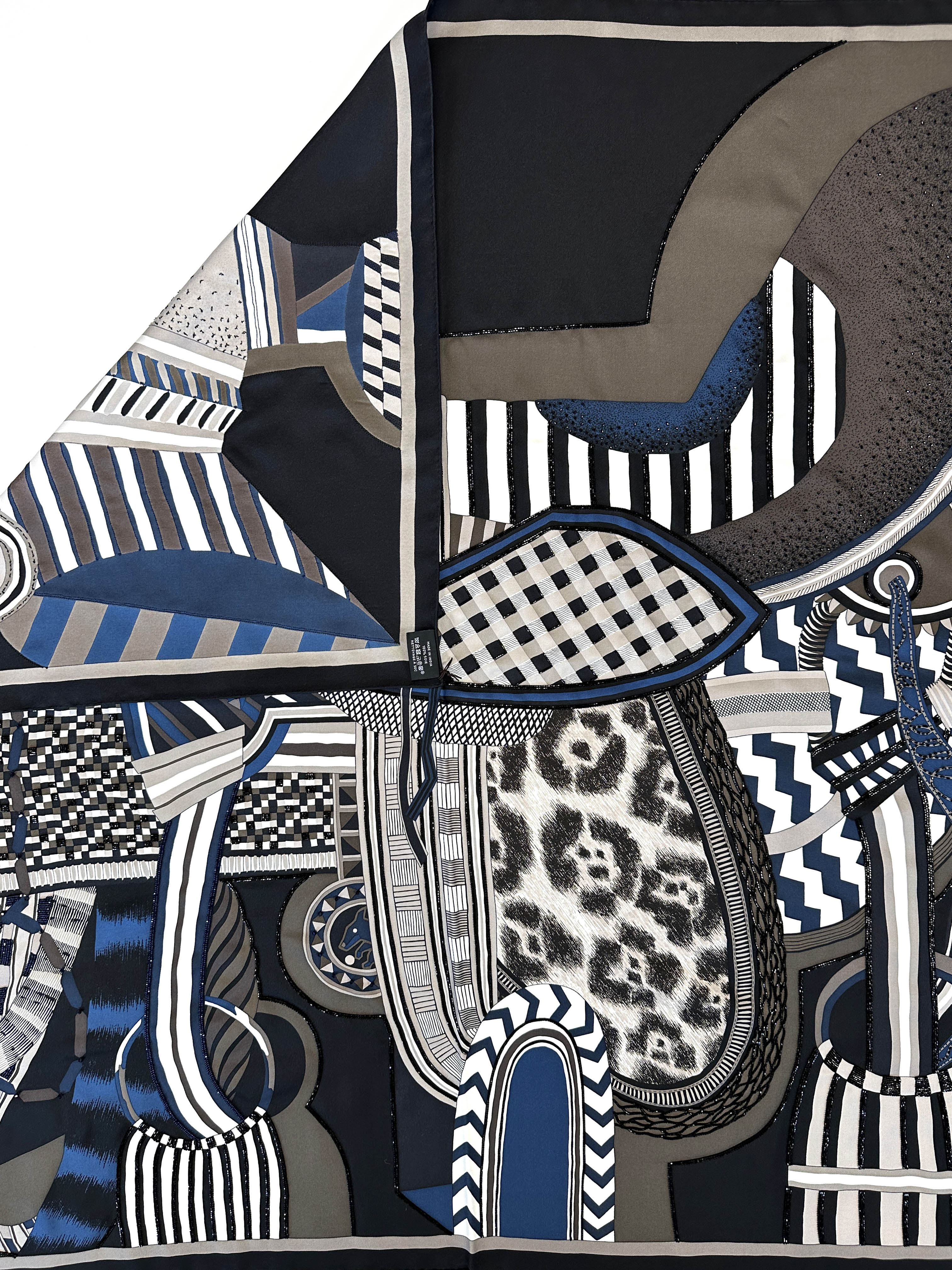 Hermès La Selle Imaginaire Exceptional Beaded 90