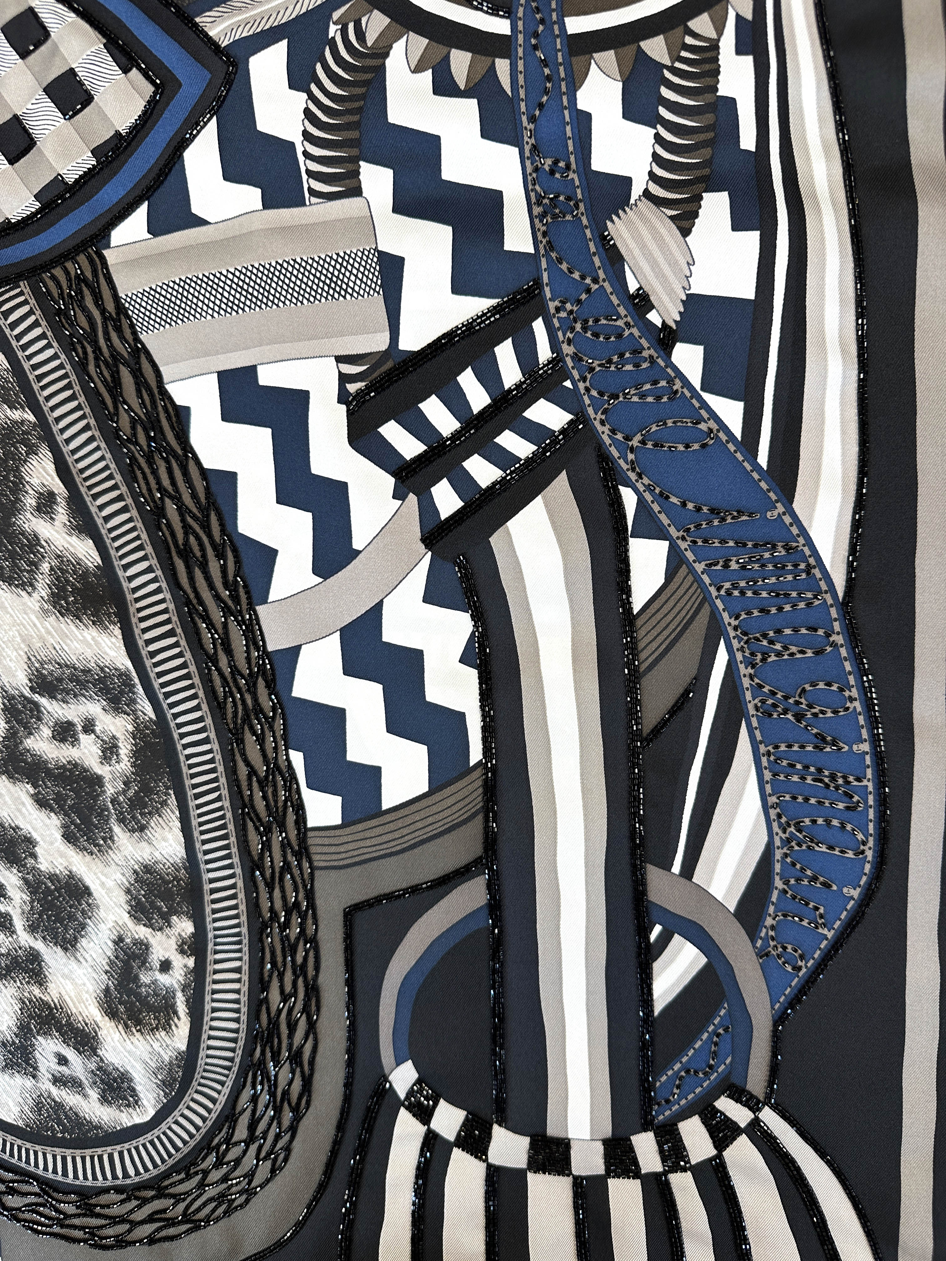 Hermès La Selle Imaginaire Exceptional Beaded 90