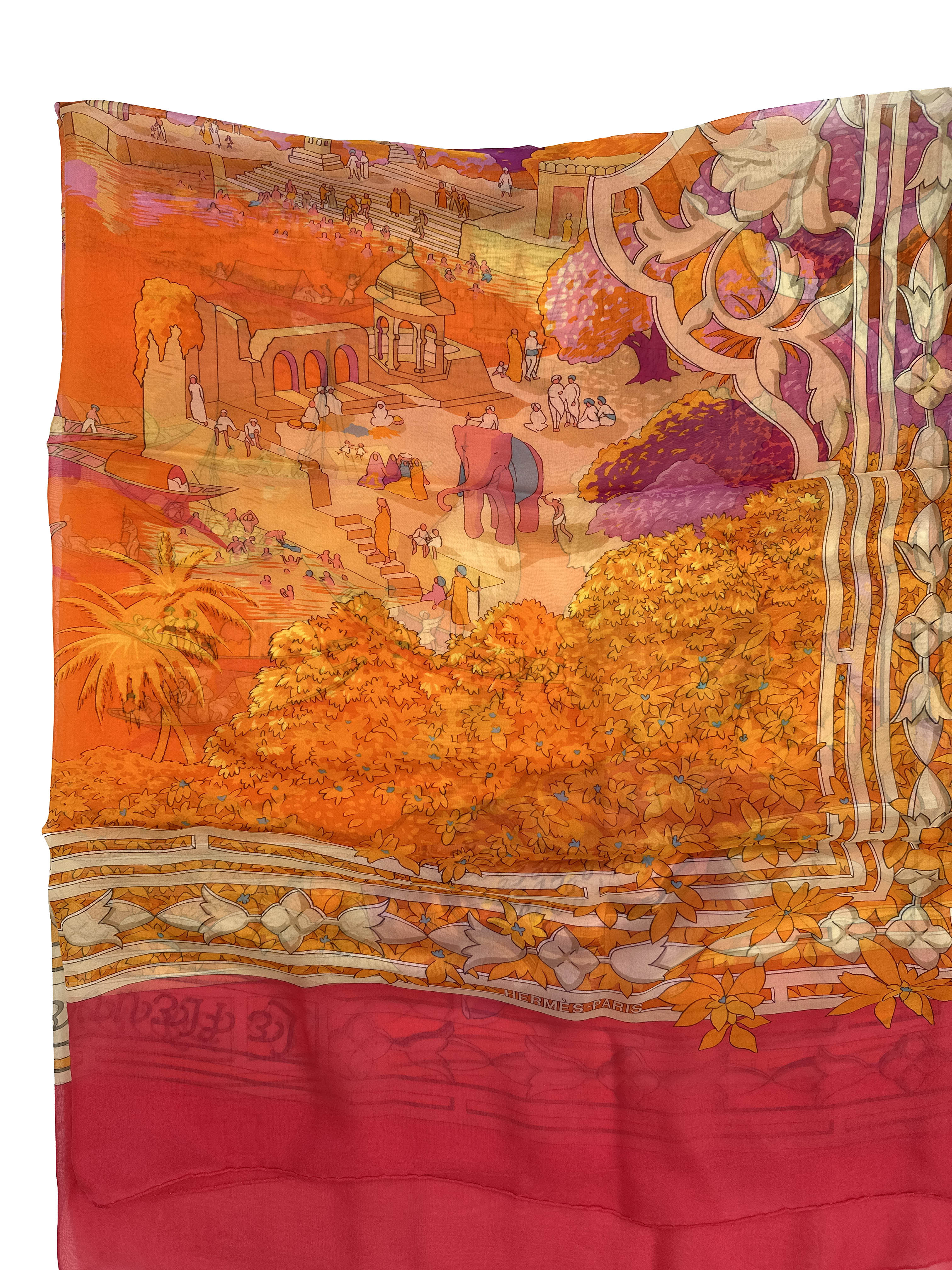 Hermès Le Fleuve Sacre Mousseline 140