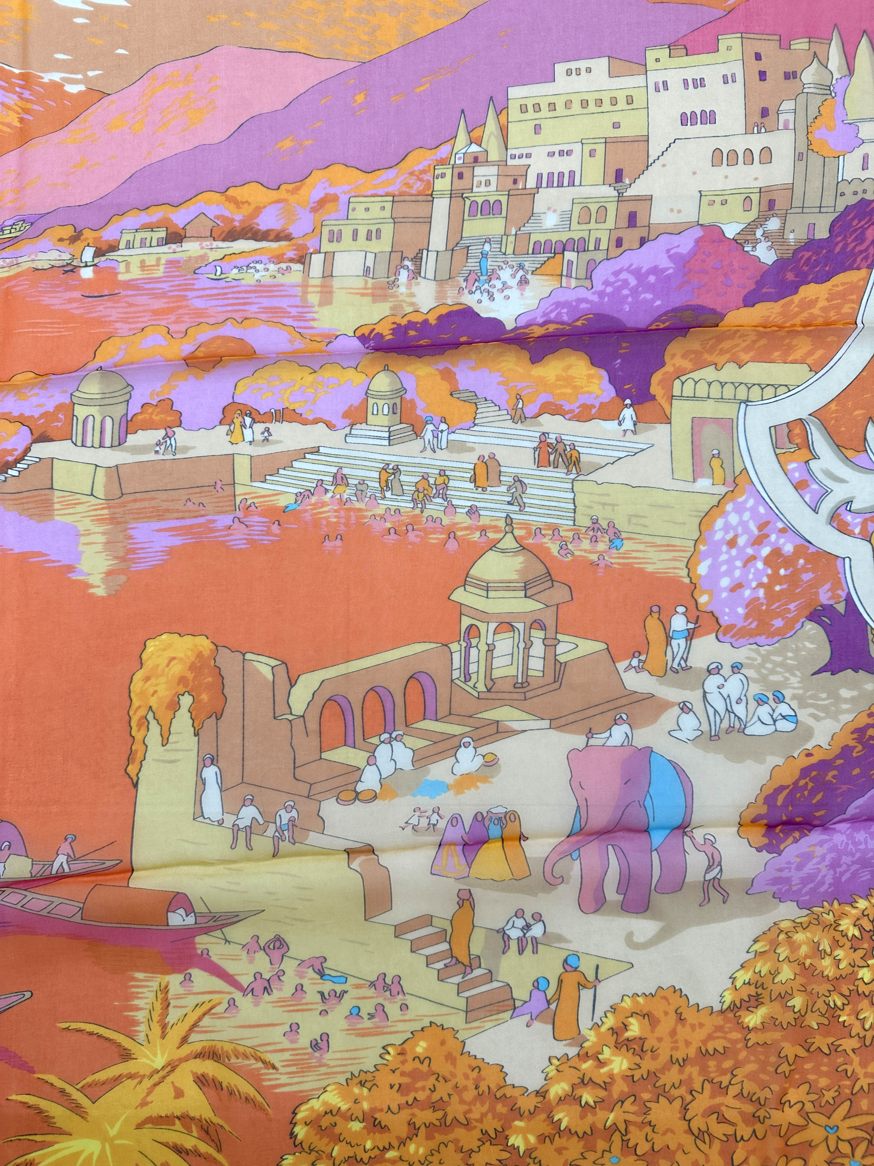 Hermès Le Fleuve Sacre Mousseline 140