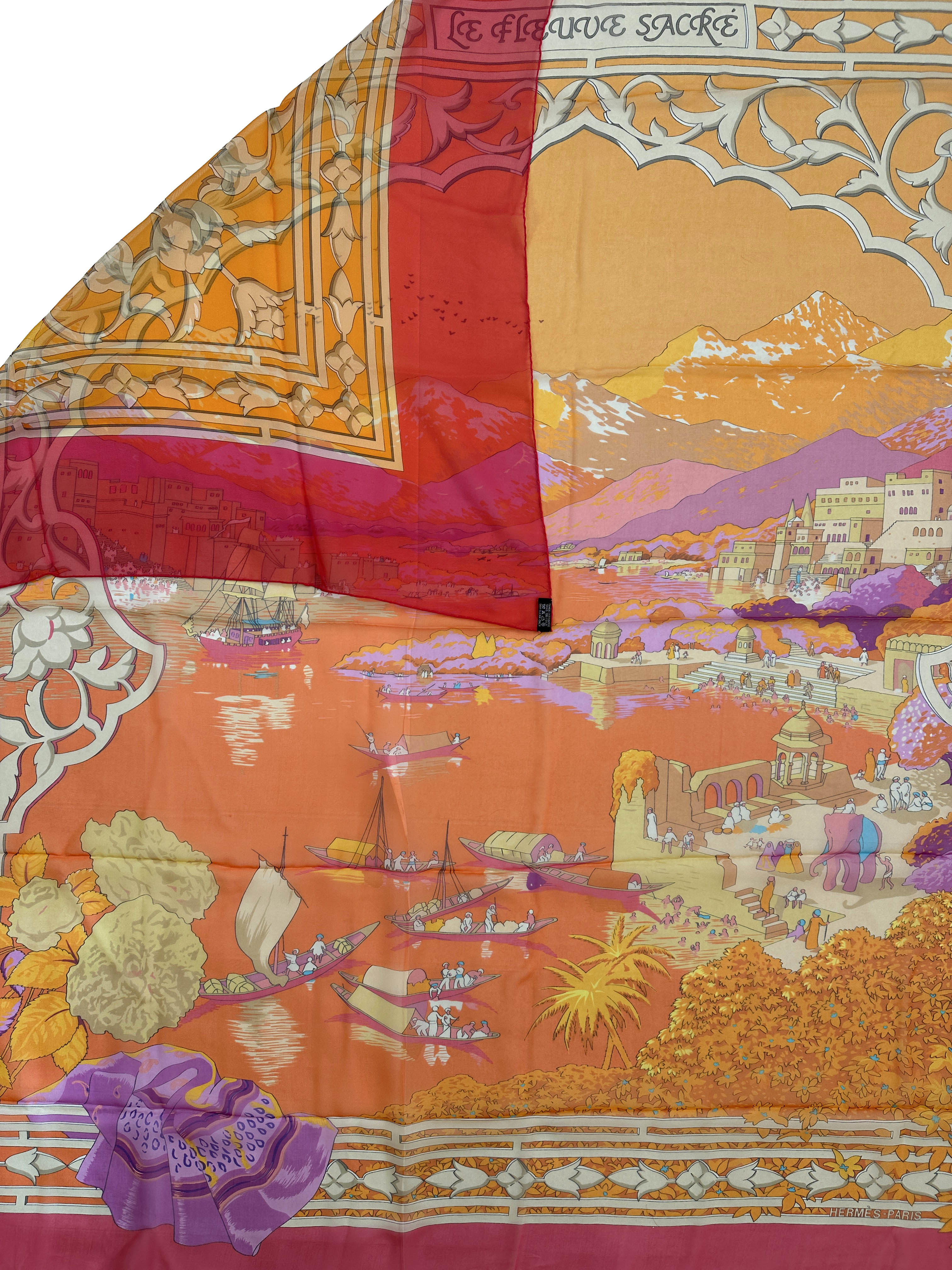 Hermès Le Fleuve Sacre Mousseline 140