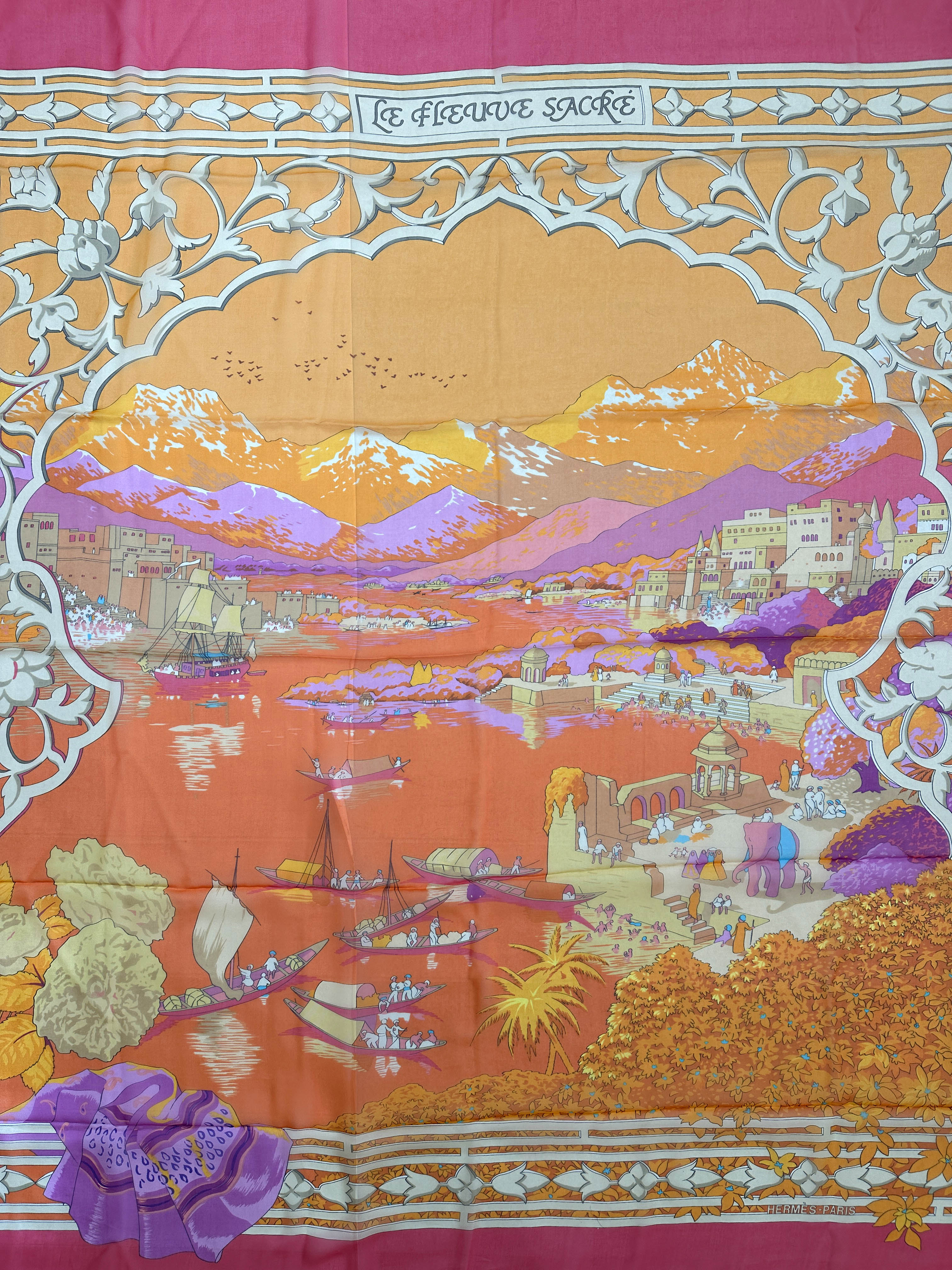 Hermès Le Fleuve Sacre Mousseline 140