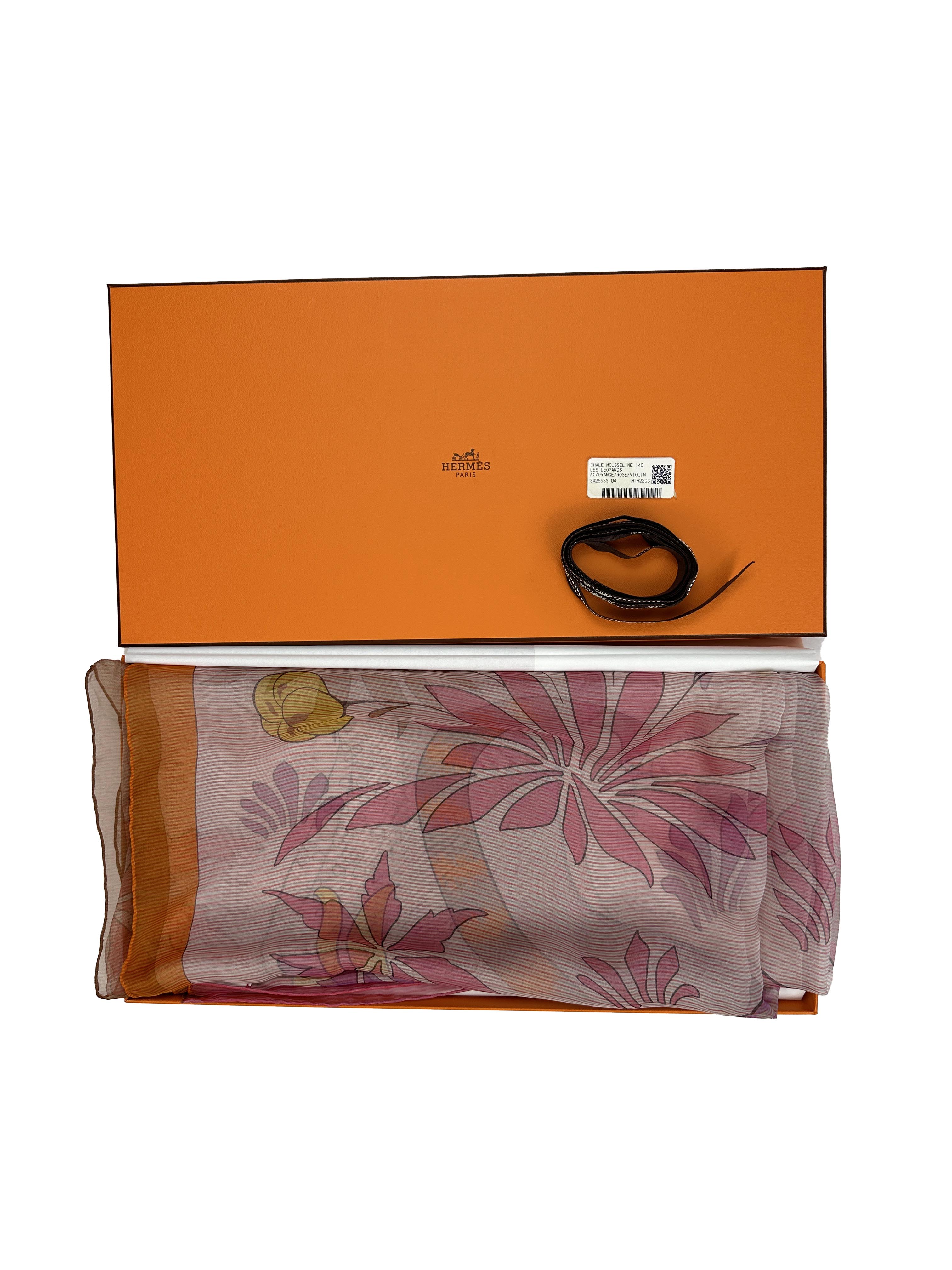 Hermès Les Leopards Mousseline 140
