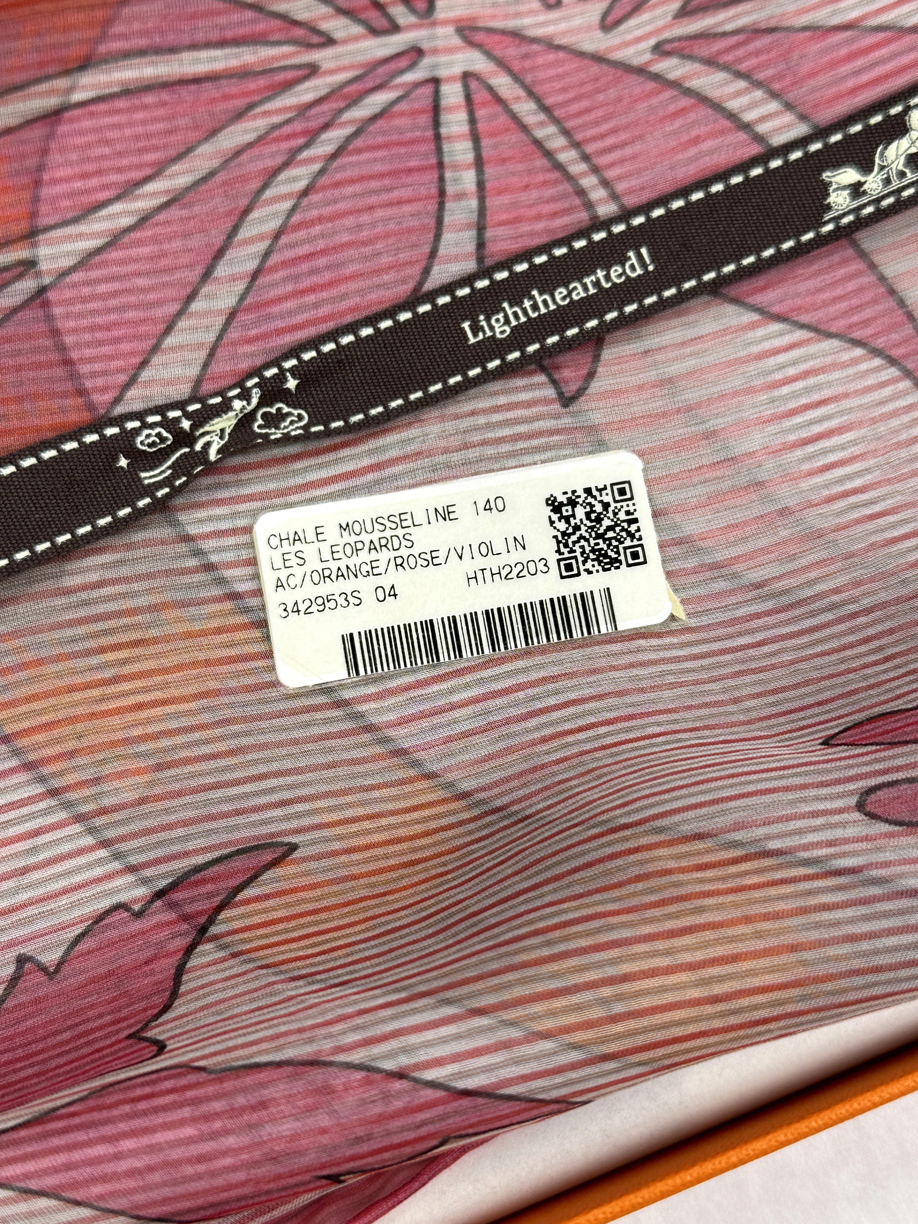 Hermès Les Leopards Mousseline 140