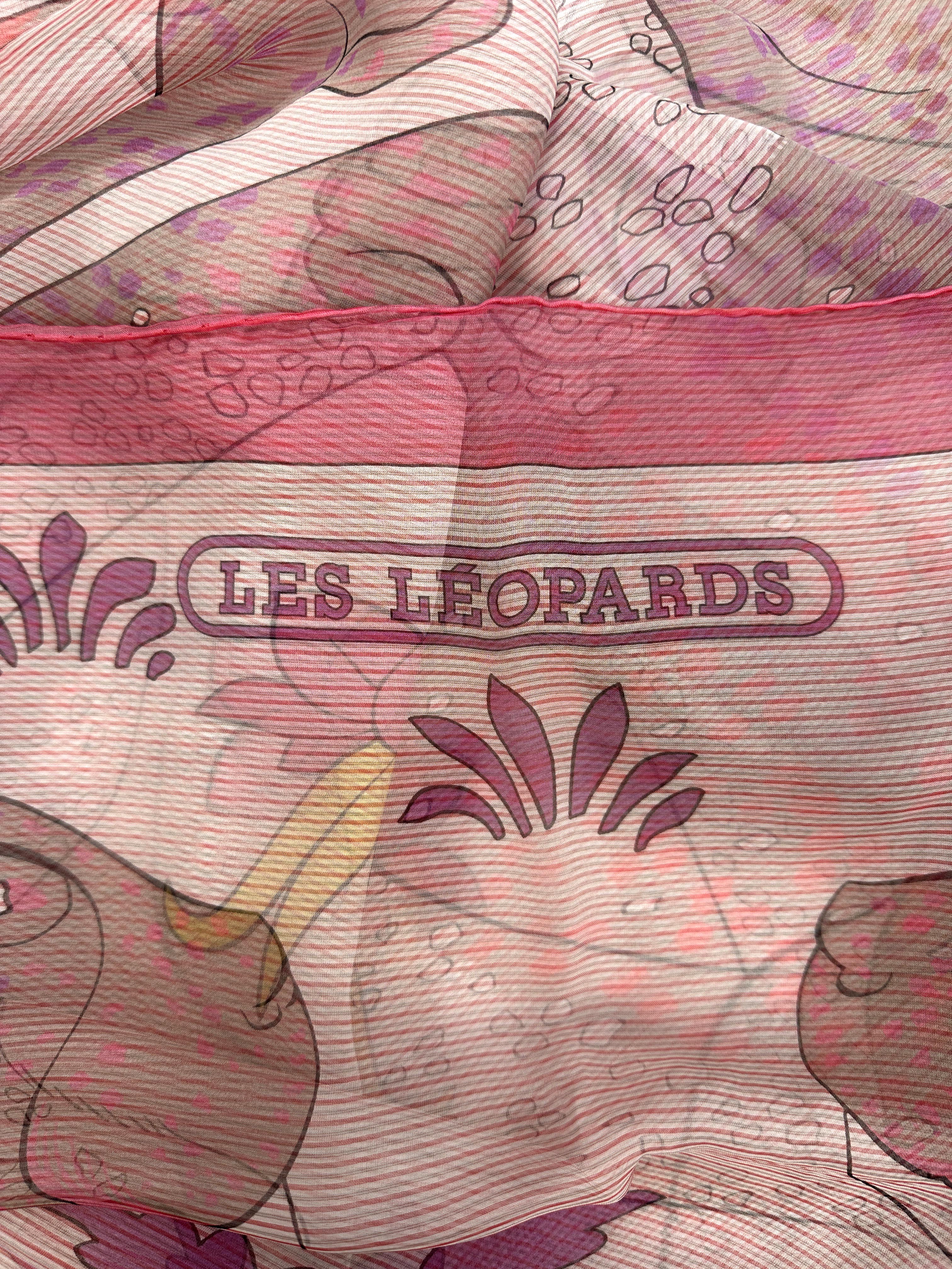 Hermès Les Leopards Mousseline 140