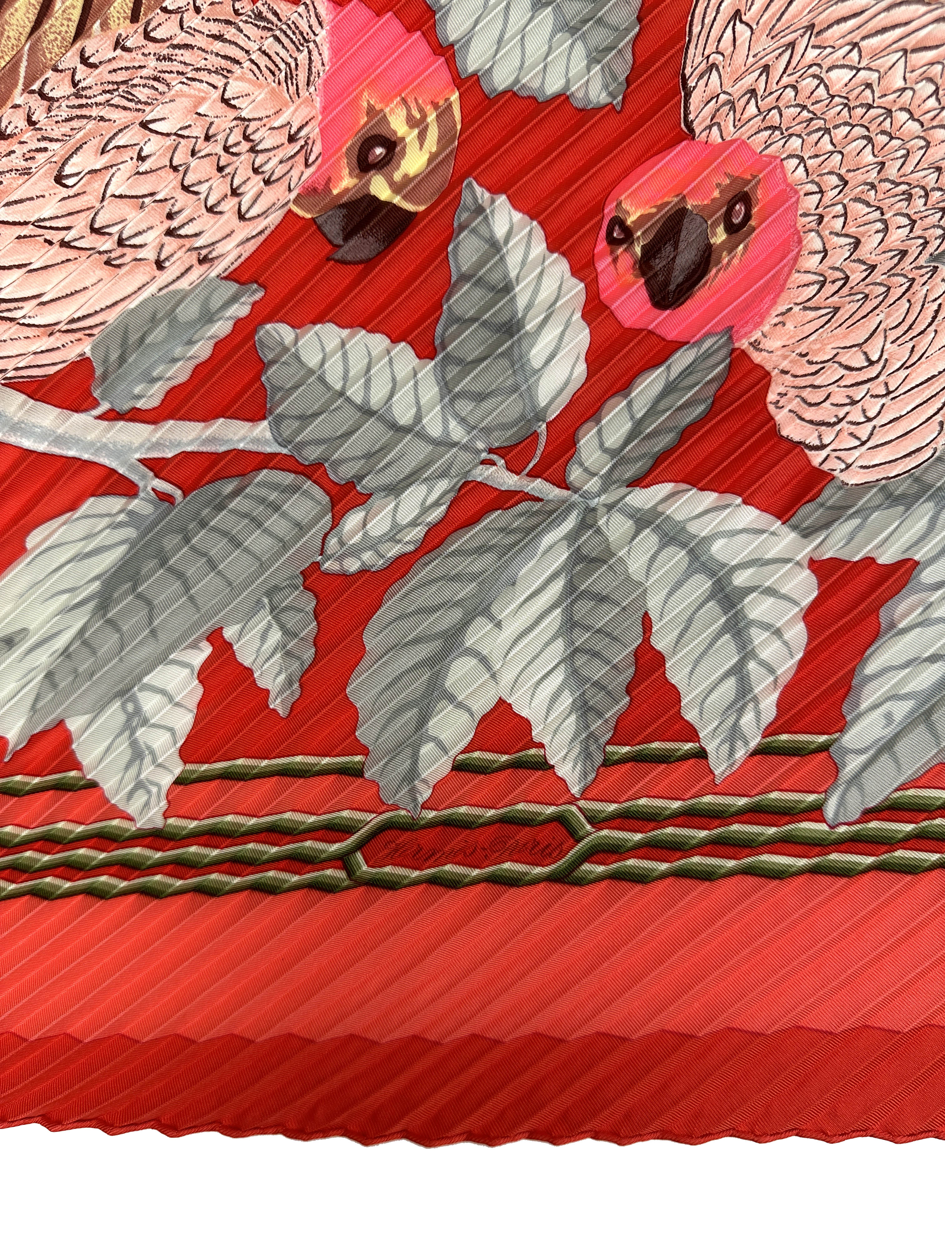 Hermès Les Perroquets Plissé 90