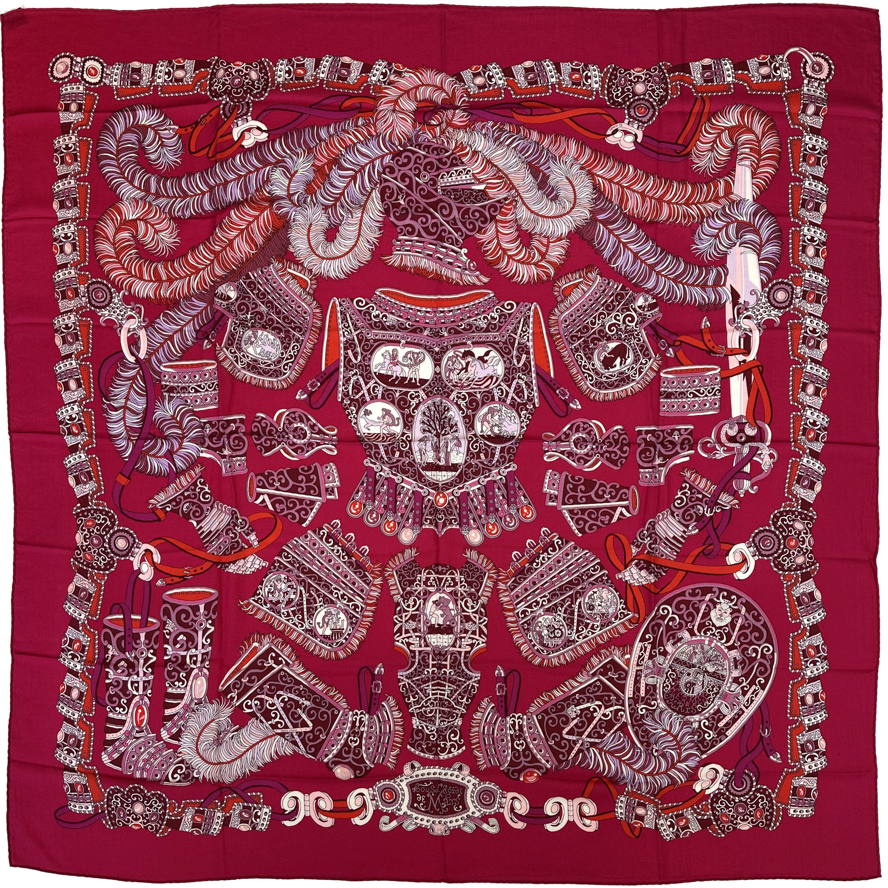 Hermès Sous L'Egide de Mars Cashmere Silk 140