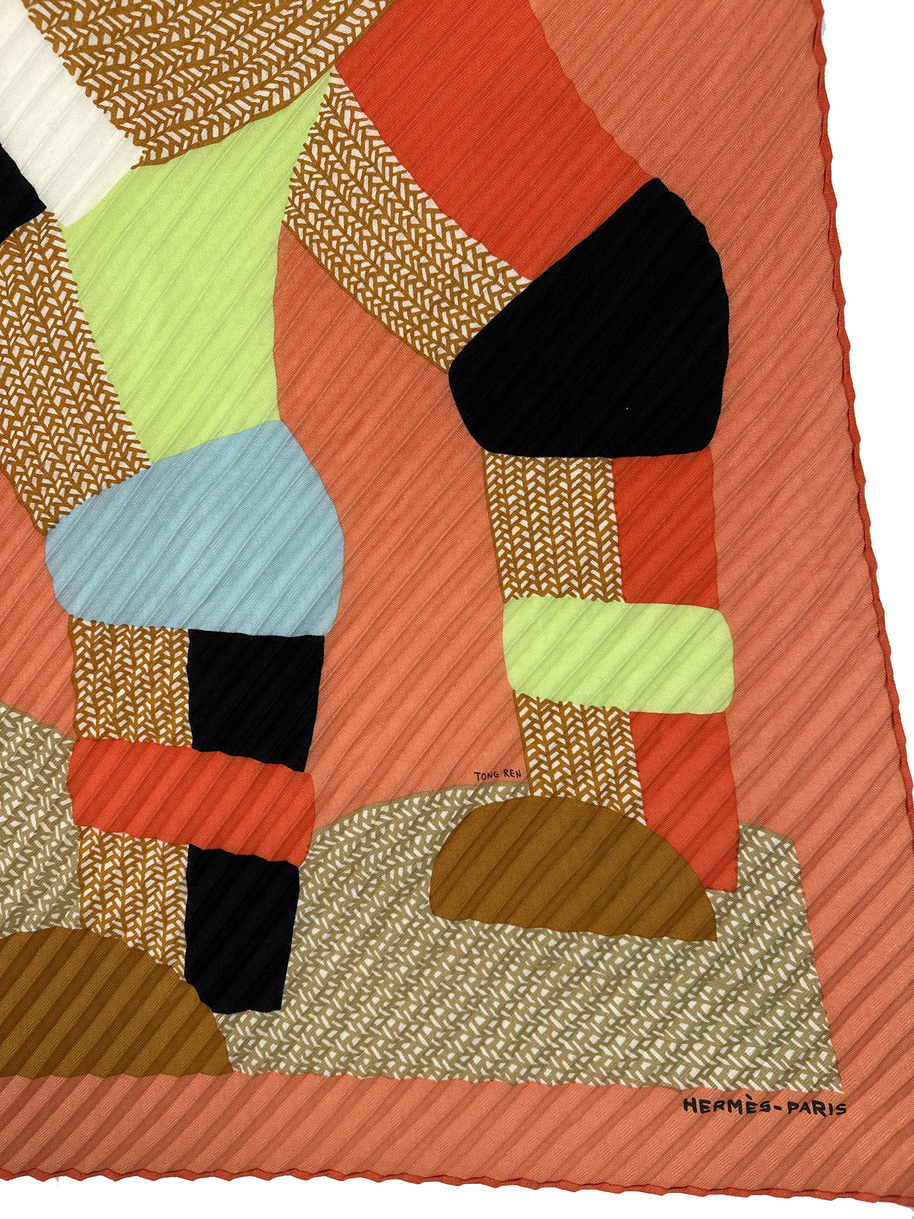 Hermès Mon Premier Galop Plissé Cashmere Silk 140
