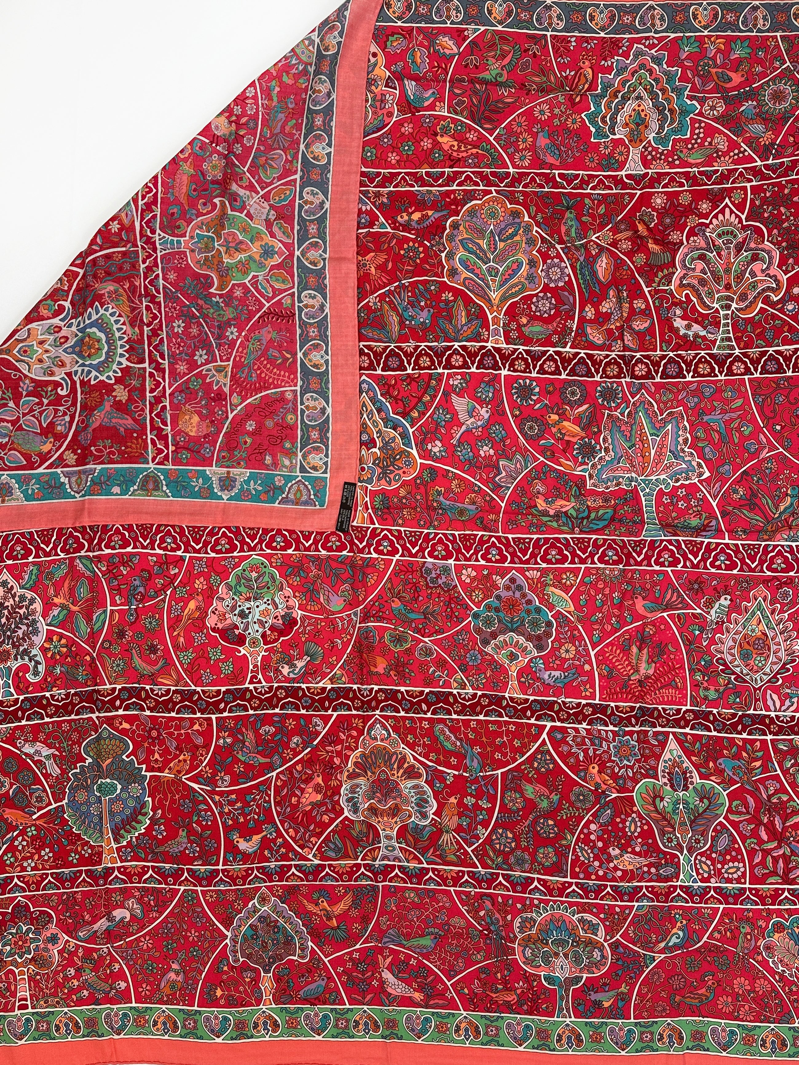 Hermès Au Pays des Oiseaux Fleurs Cashmere Silk 140