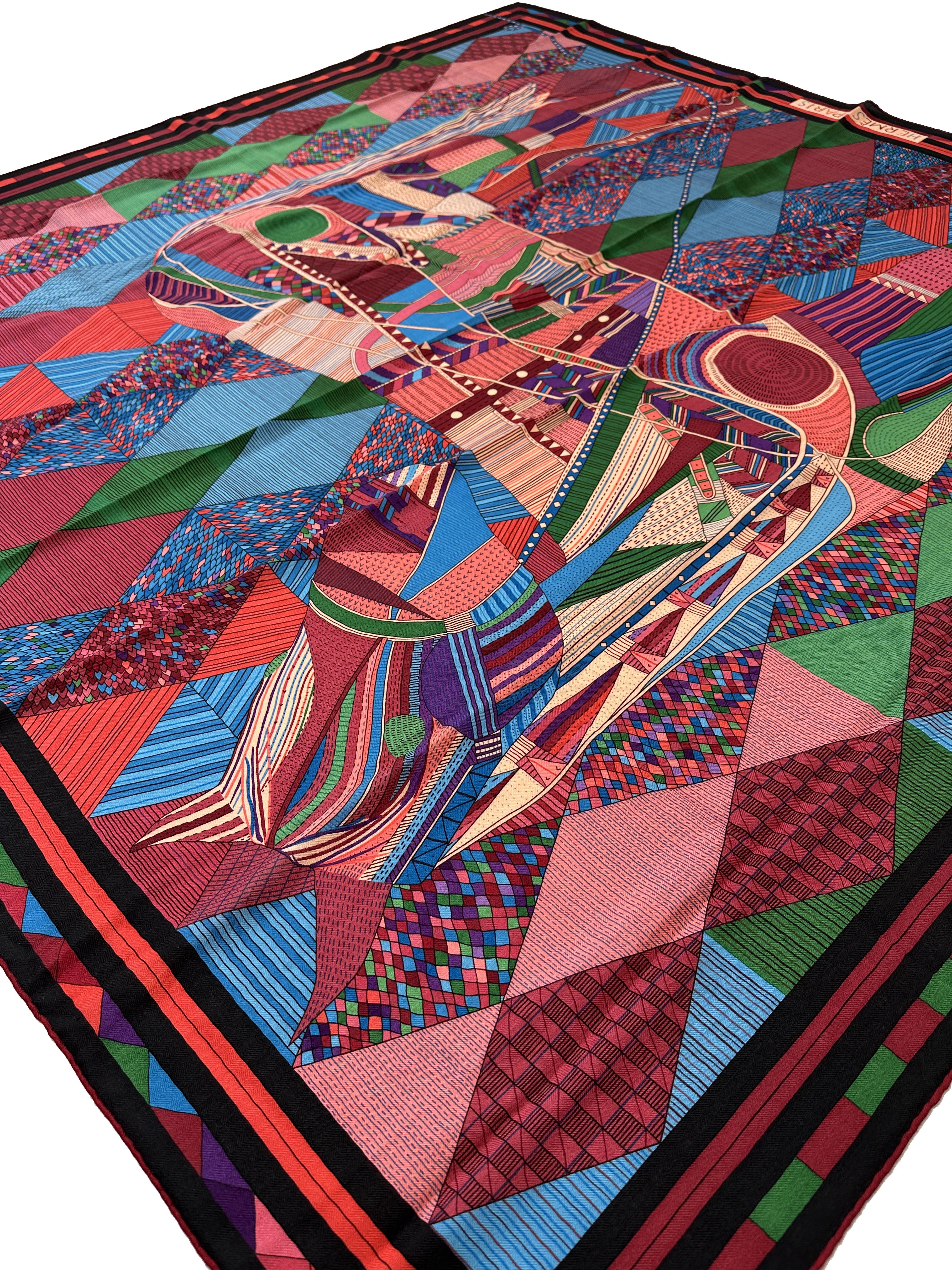 Hermès Patchwork Horse Cashmere Silk 140