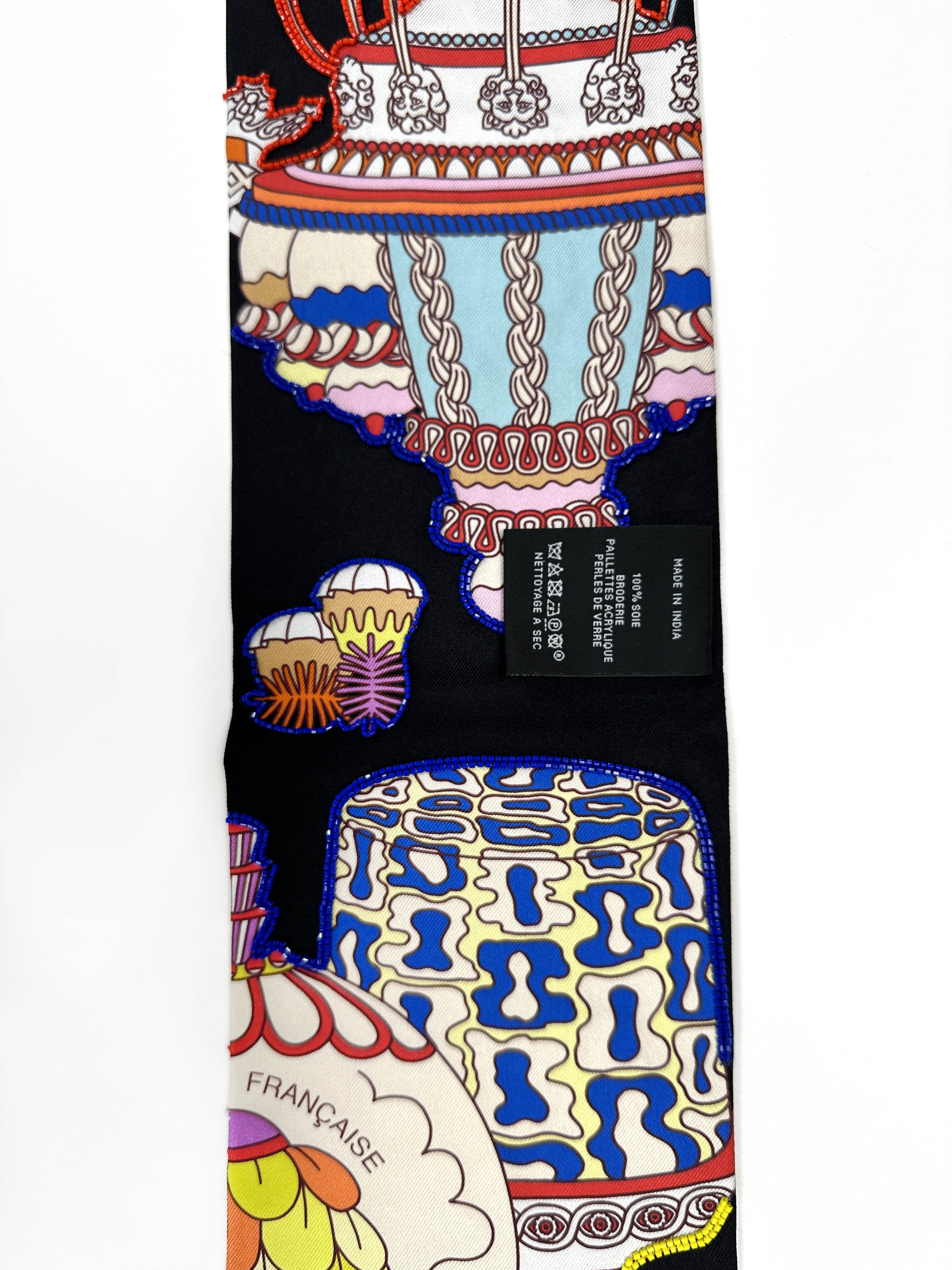 Hermès La Pâtisserie Française Exceptional Beaded Maxi Twilly